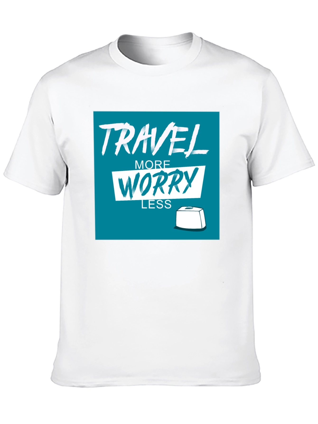 Travel More Worry Less Black Graphic Tee
