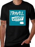 Travel More Worry Less Black Graphic Tee