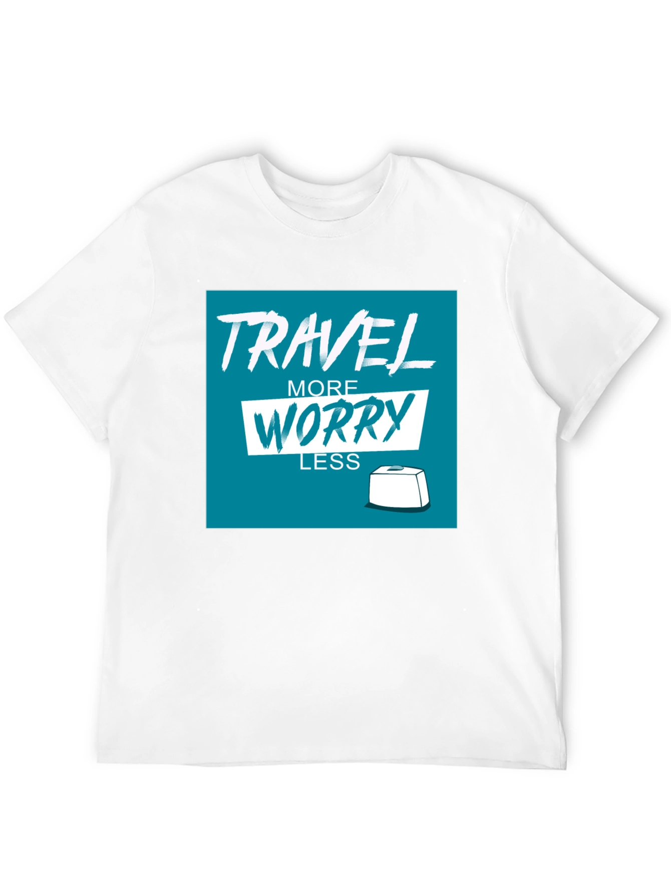 Travel More Worry Less Black Graphic Tee