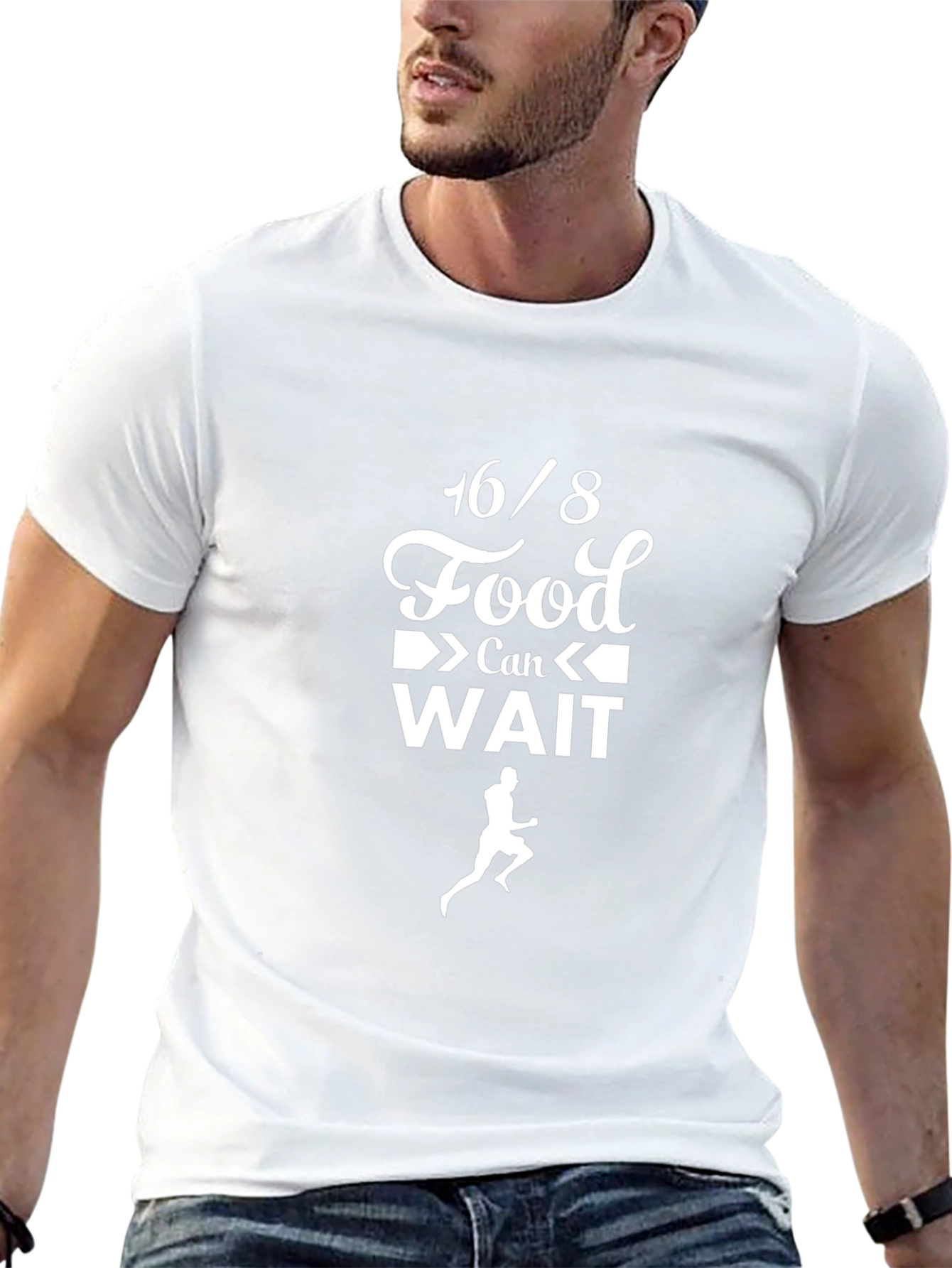 16/8 Food Can Wait Black T-Shirt