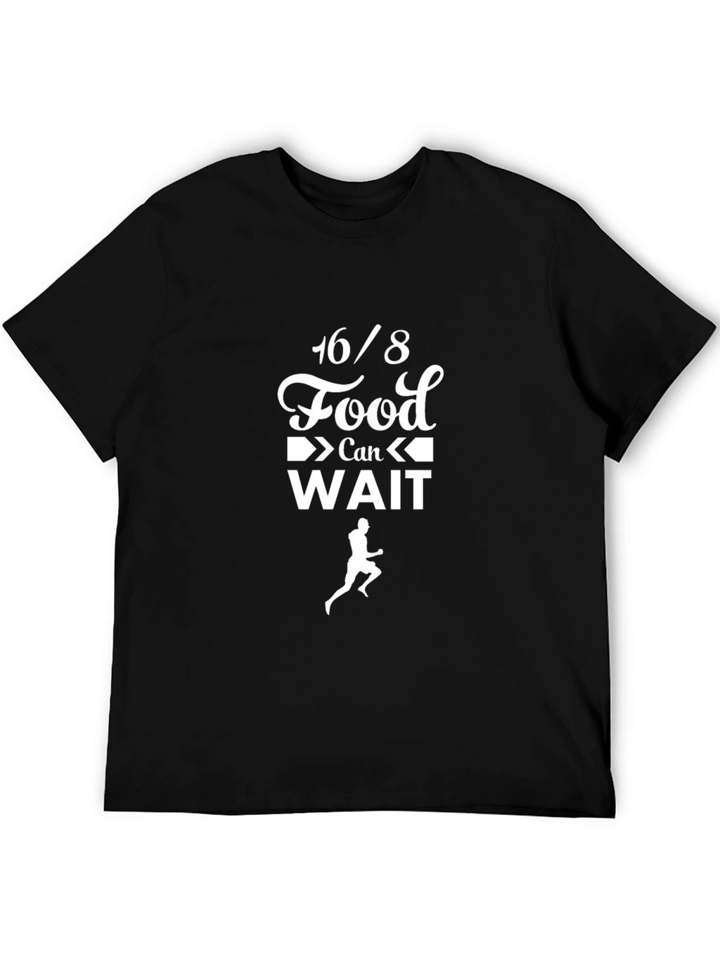 16/8 Food Can Wait Black T-Shirt