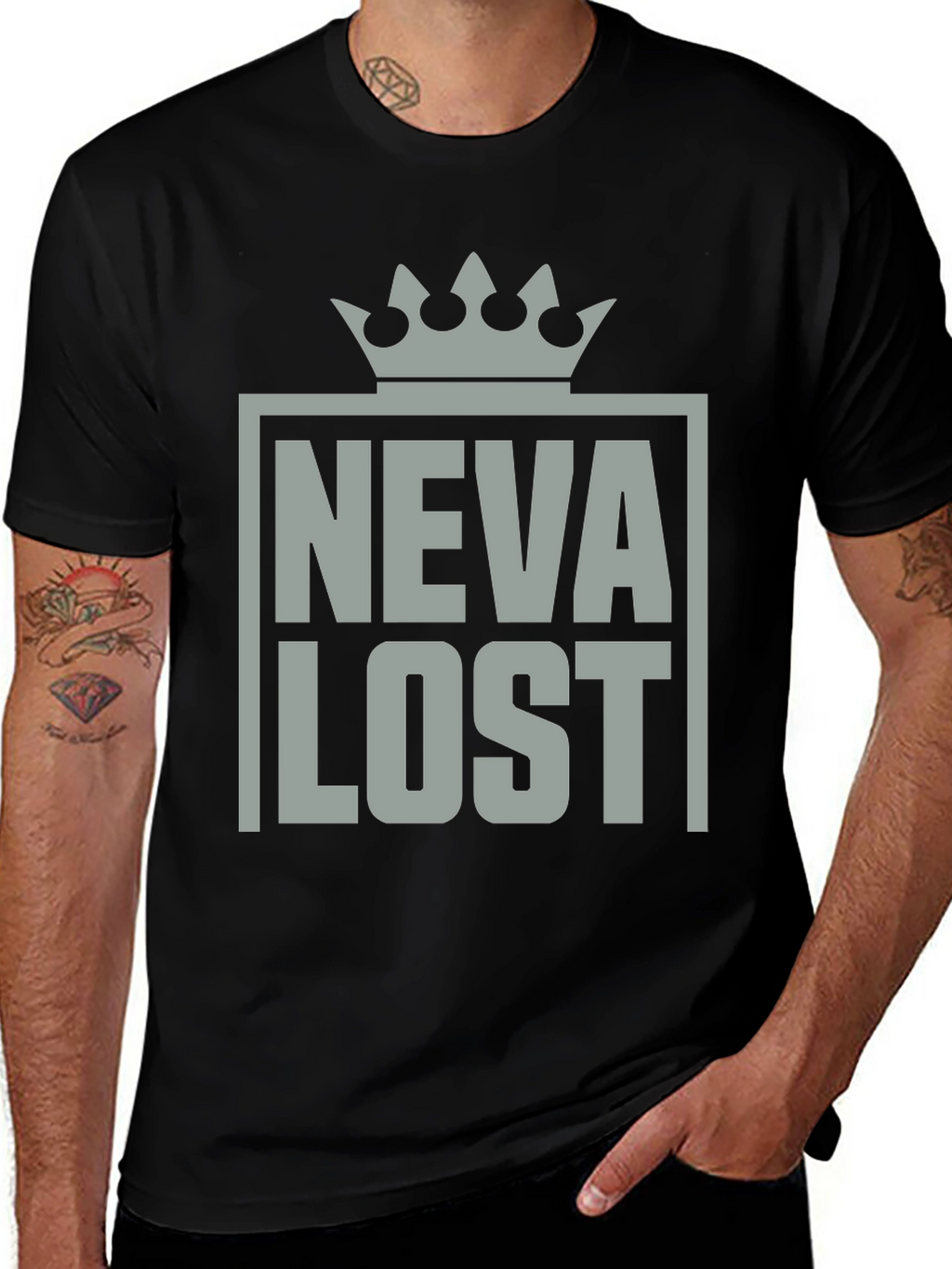 Neva Lost Graphic T-Shirt Crown Design