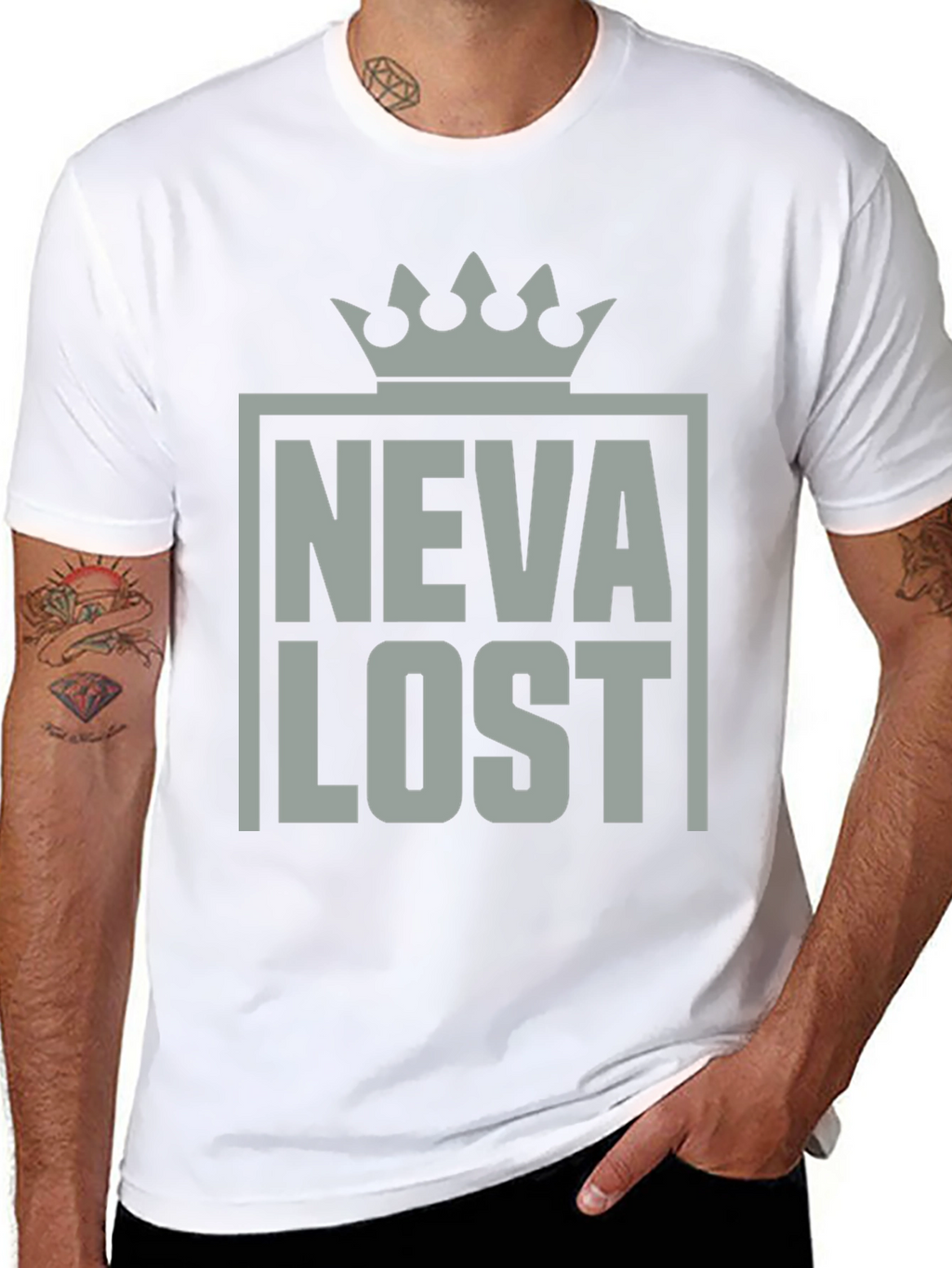 Neva Lost Graphic T-Shirt Crown Design
