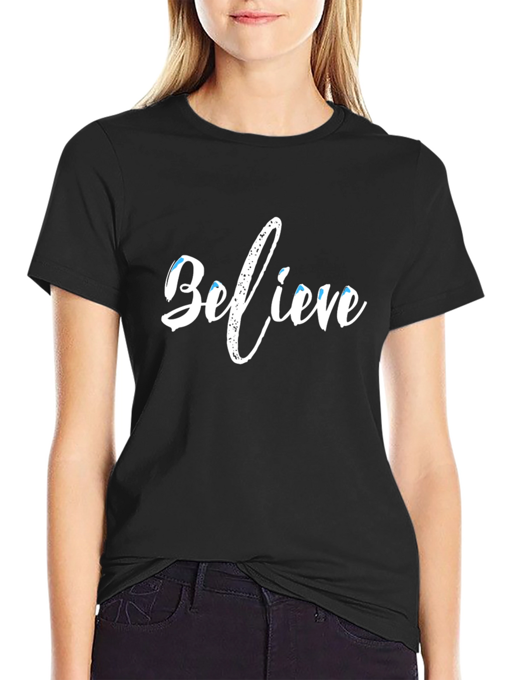 Believe Graphic Tee - Casual Black T-Shirt