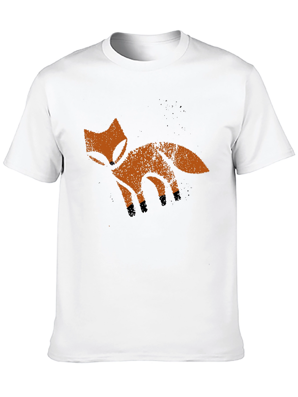 Rustic Fox Graphic Tee - Soft Black Cotton T-Shirt