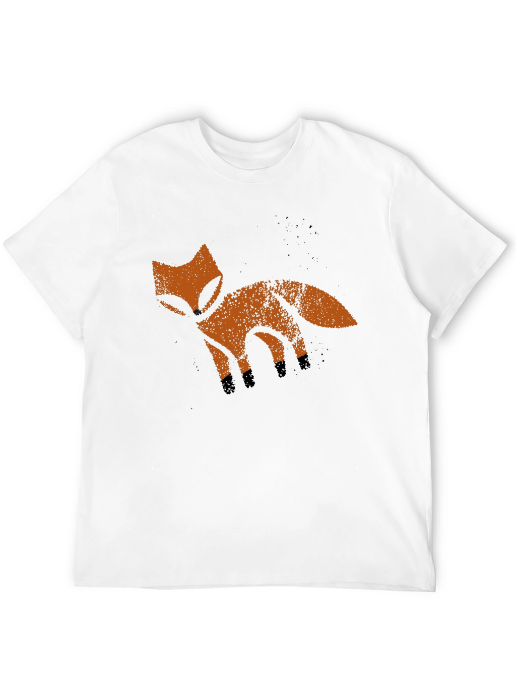 Rustic Fox Graphic Tee - Soft Black Cotton T-Shirt