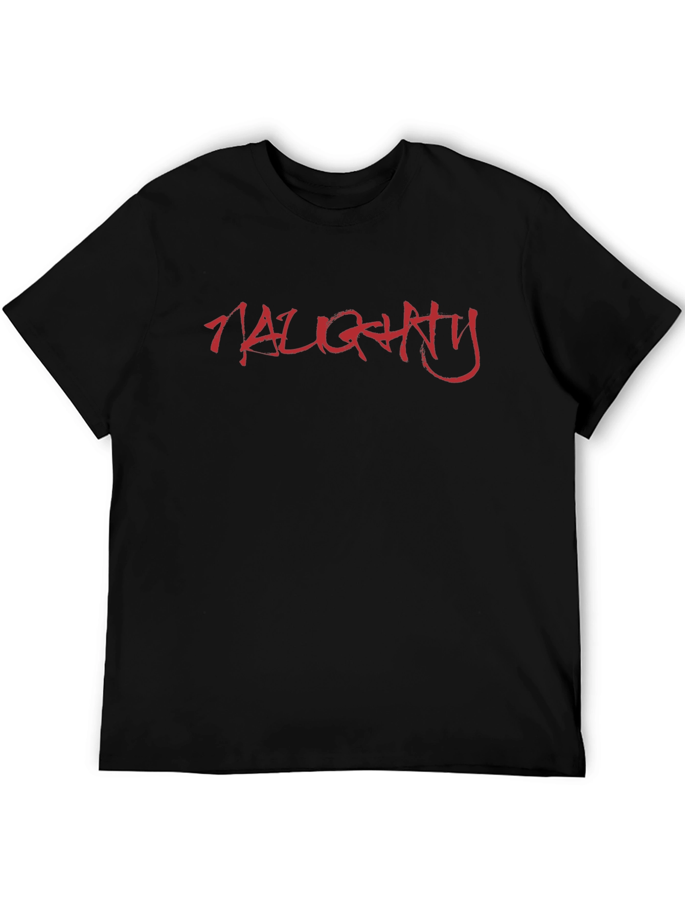 Naughty Red Graphic Print Black T-Shirt