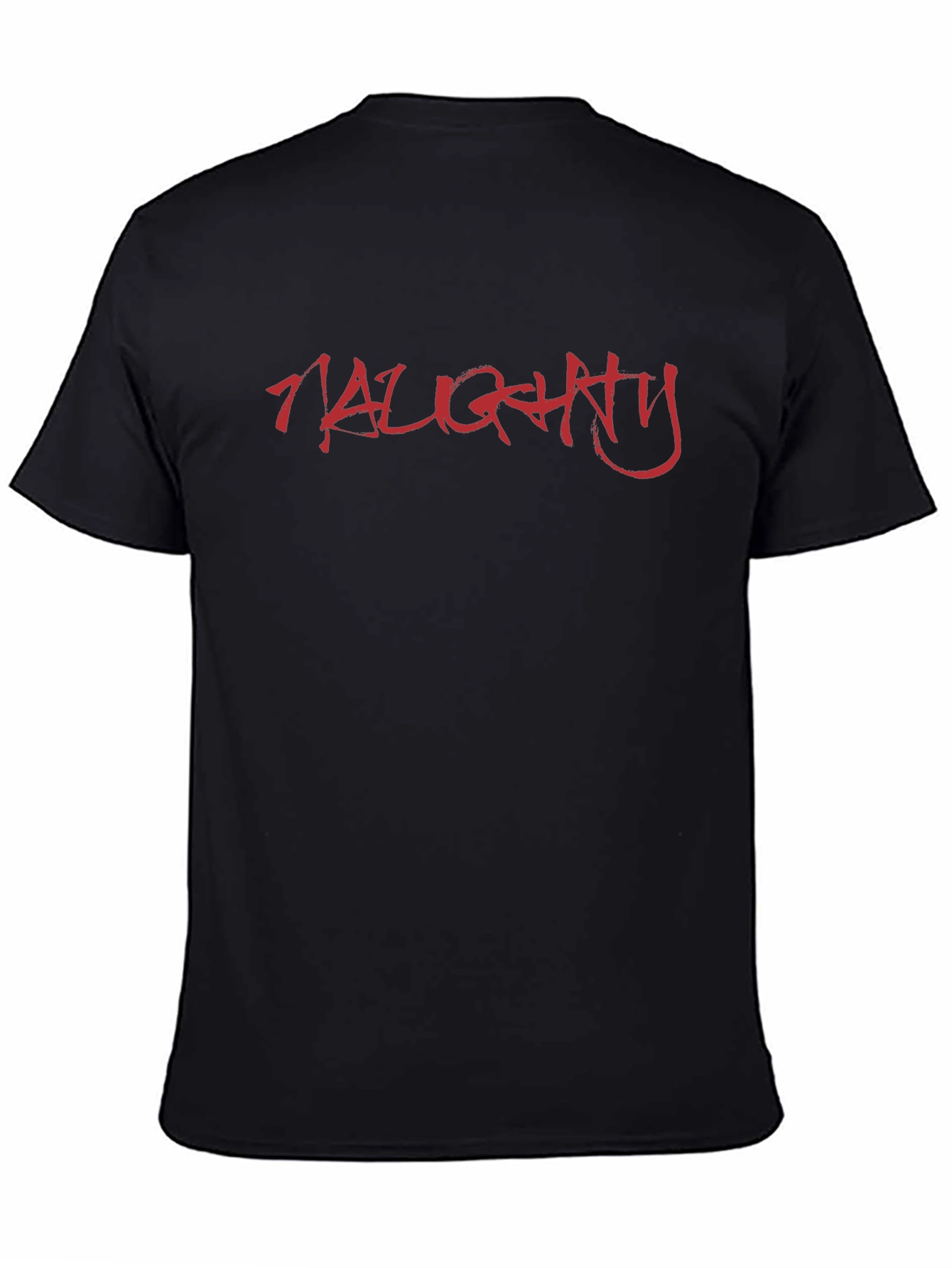 Naughty Red Graphic Print Black T-Shirt