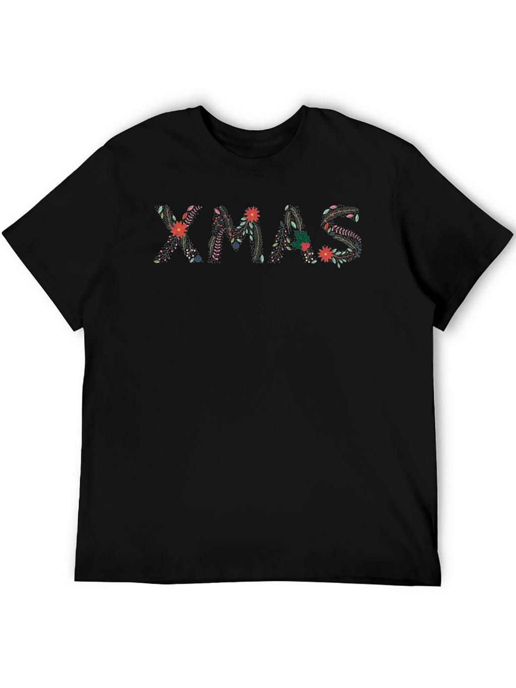 Floral XMAS T-Shirt - Festive Holiday Tee