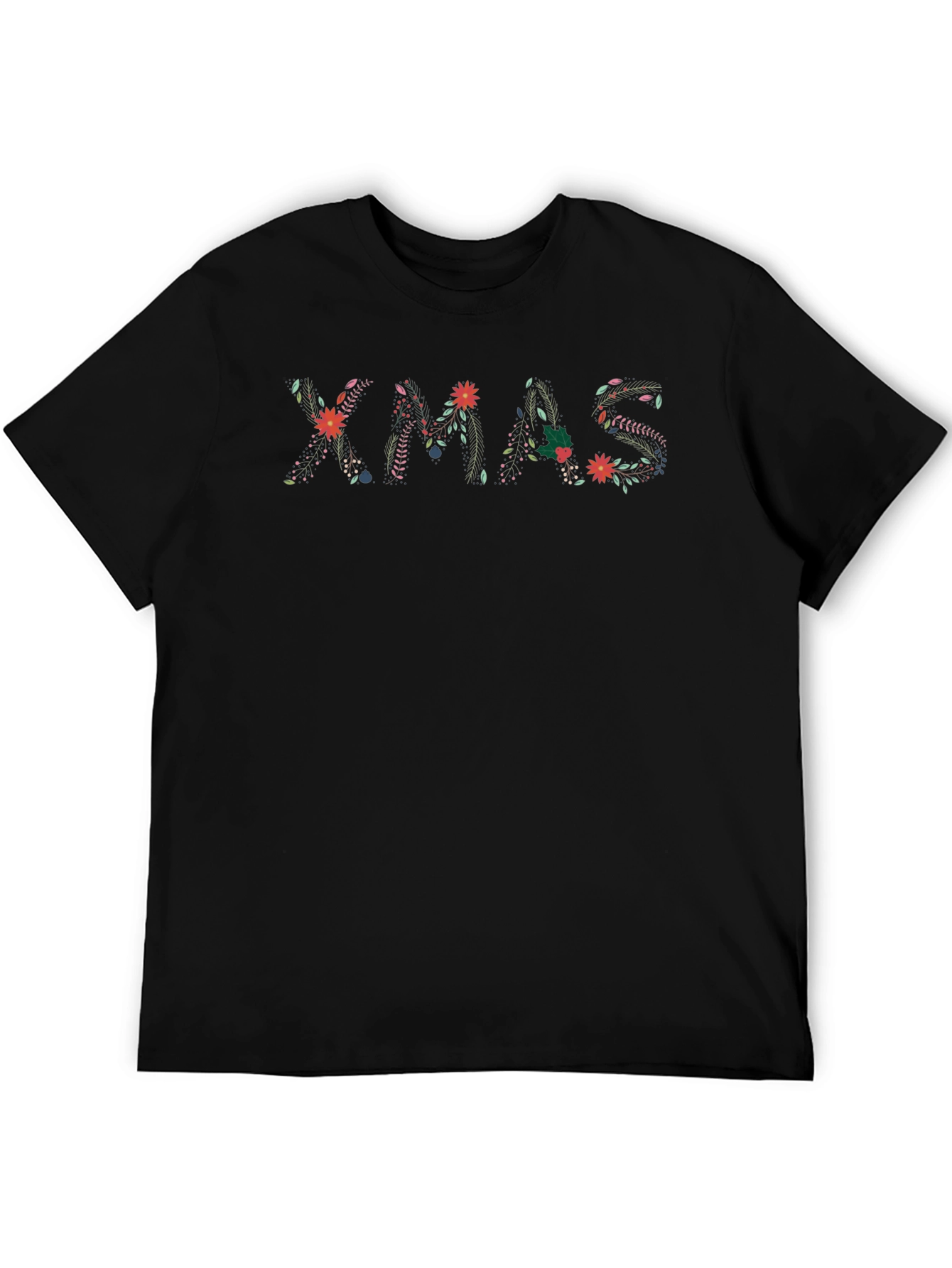 Floral XMAS T-Shirt - Festive Holiday Tee
