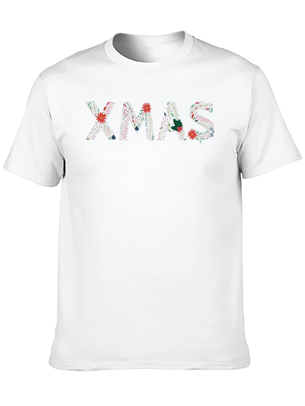 Floral XMAS T-Shirt - Festive Holiday Tee