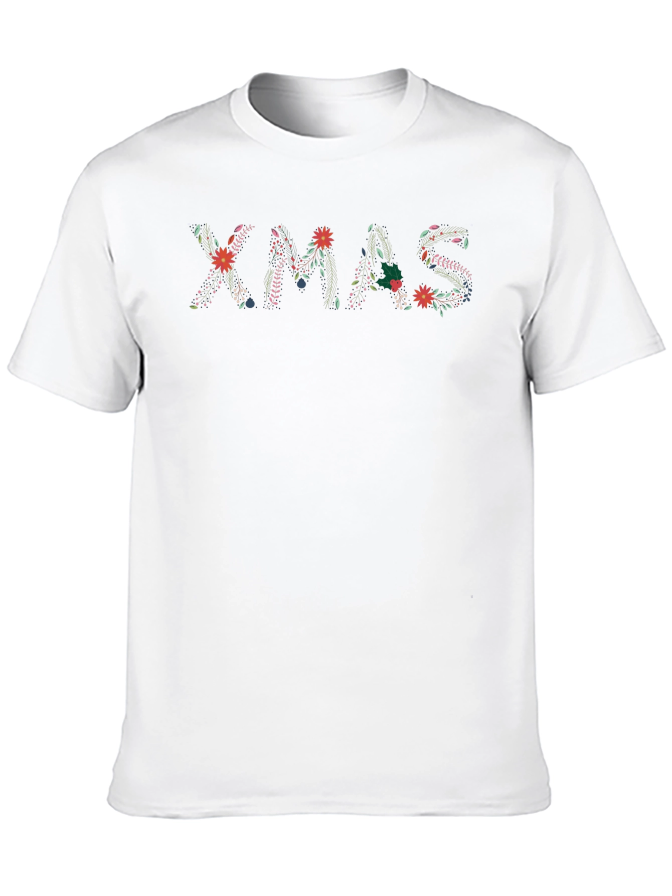 Floral XMAS T-Shirt - Festive Holiday Tee