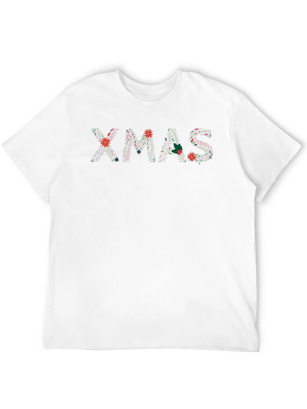 Floral XMAS T-Shirt - Festive Holiday Tee