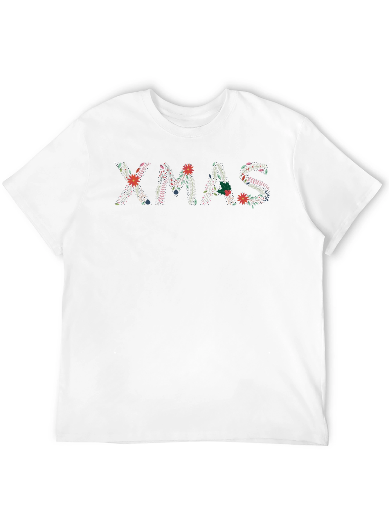 Floral XMAS T-Shirt - Festive Holiday Tee