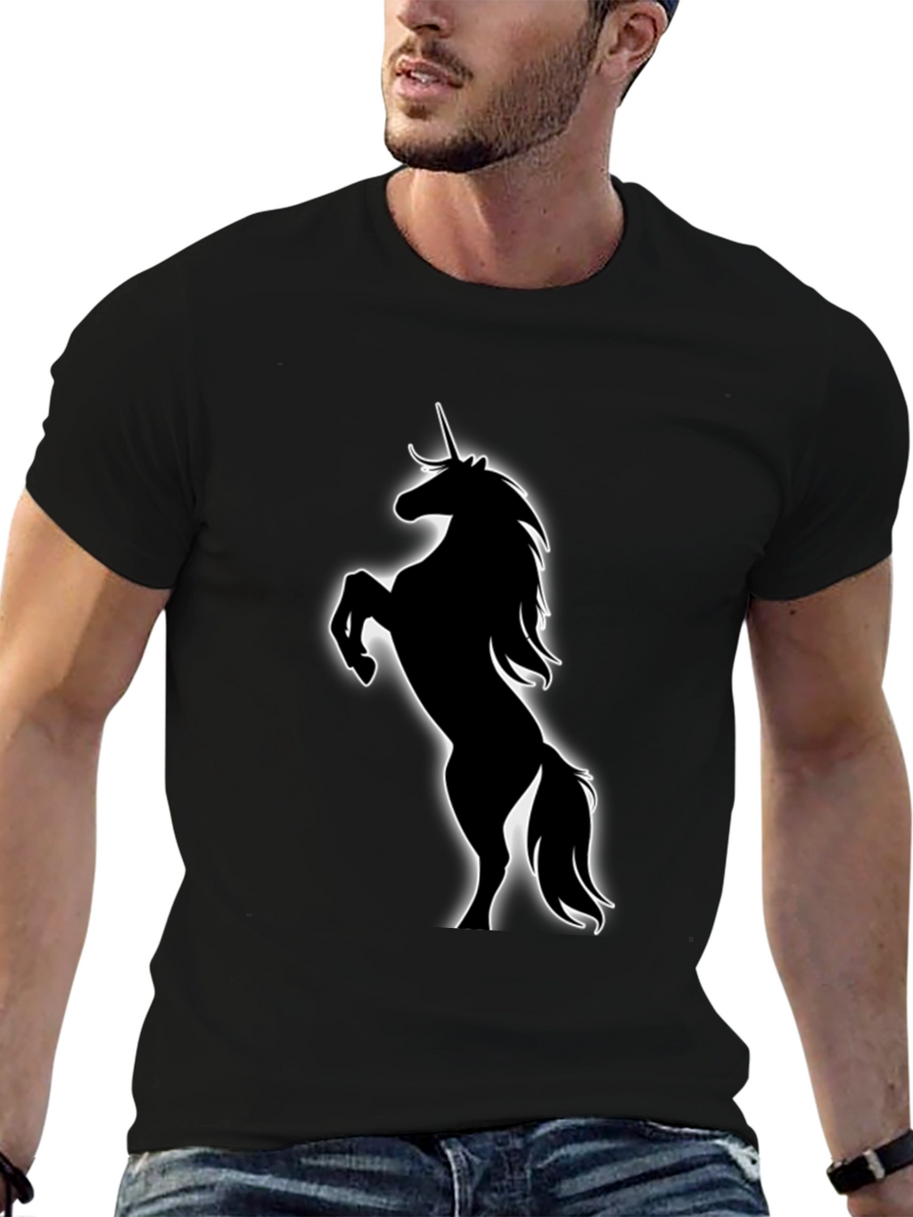 Unicorn Silhouette Black T-Shirt