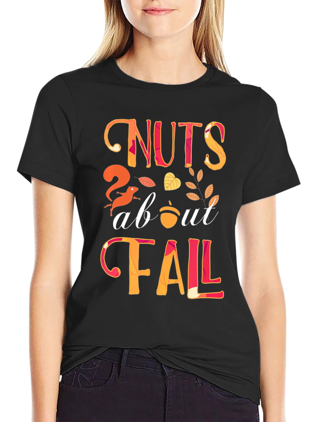 Nuts About Fall Graphic Tee - Autumn Style Shirt