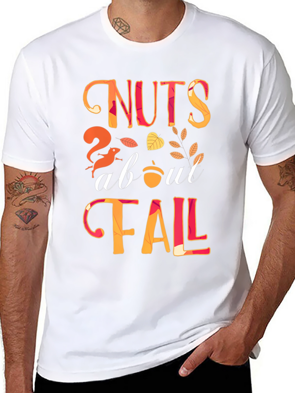 Nuts About Fall Graphic Tee - Autumn Style Shirt
