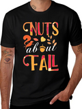 Nuts About Fall Graphic Tee - Autumn Style Shirt