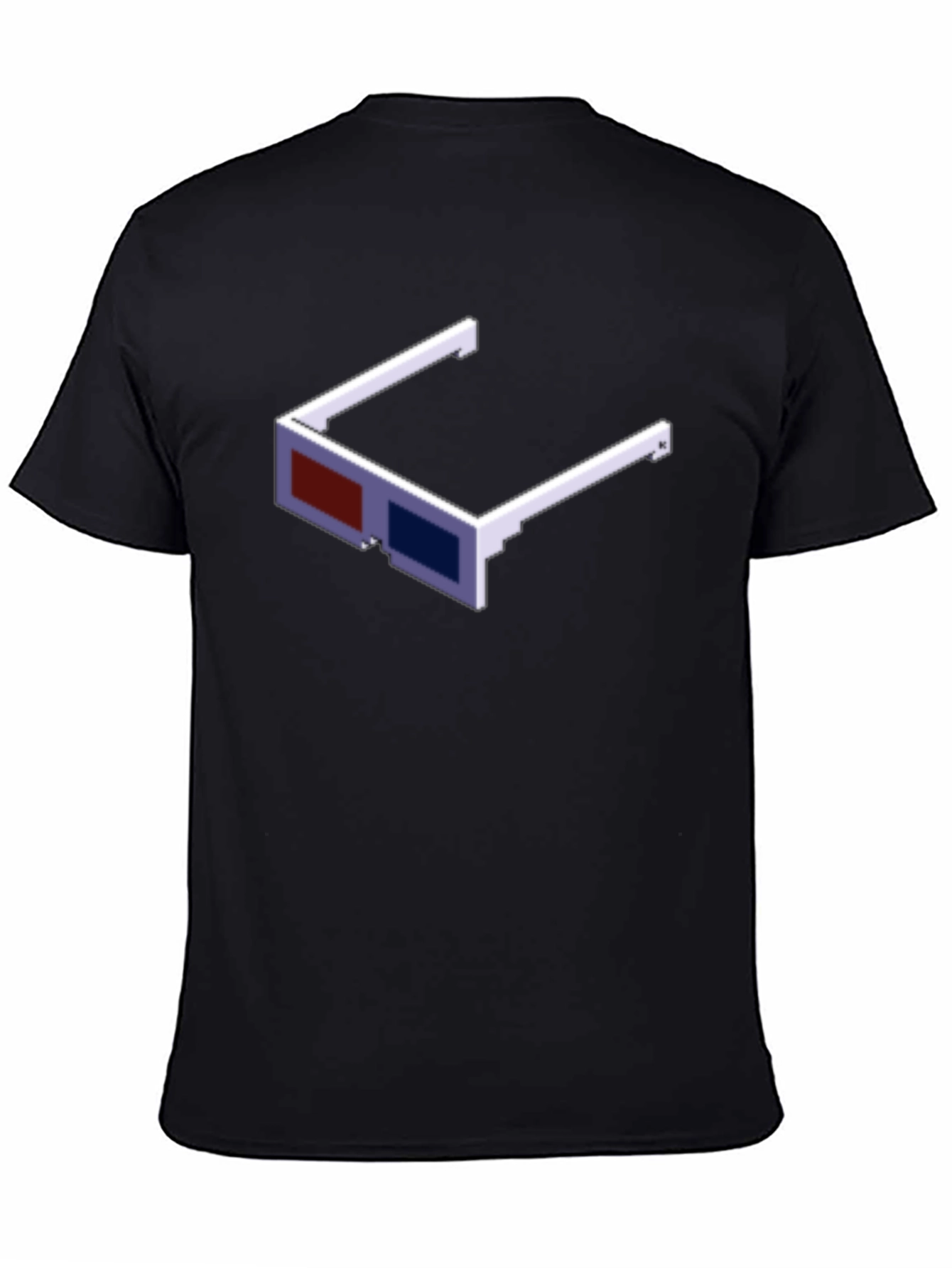 Retro 3D Glasses Graphic Tee - Black Casual Style