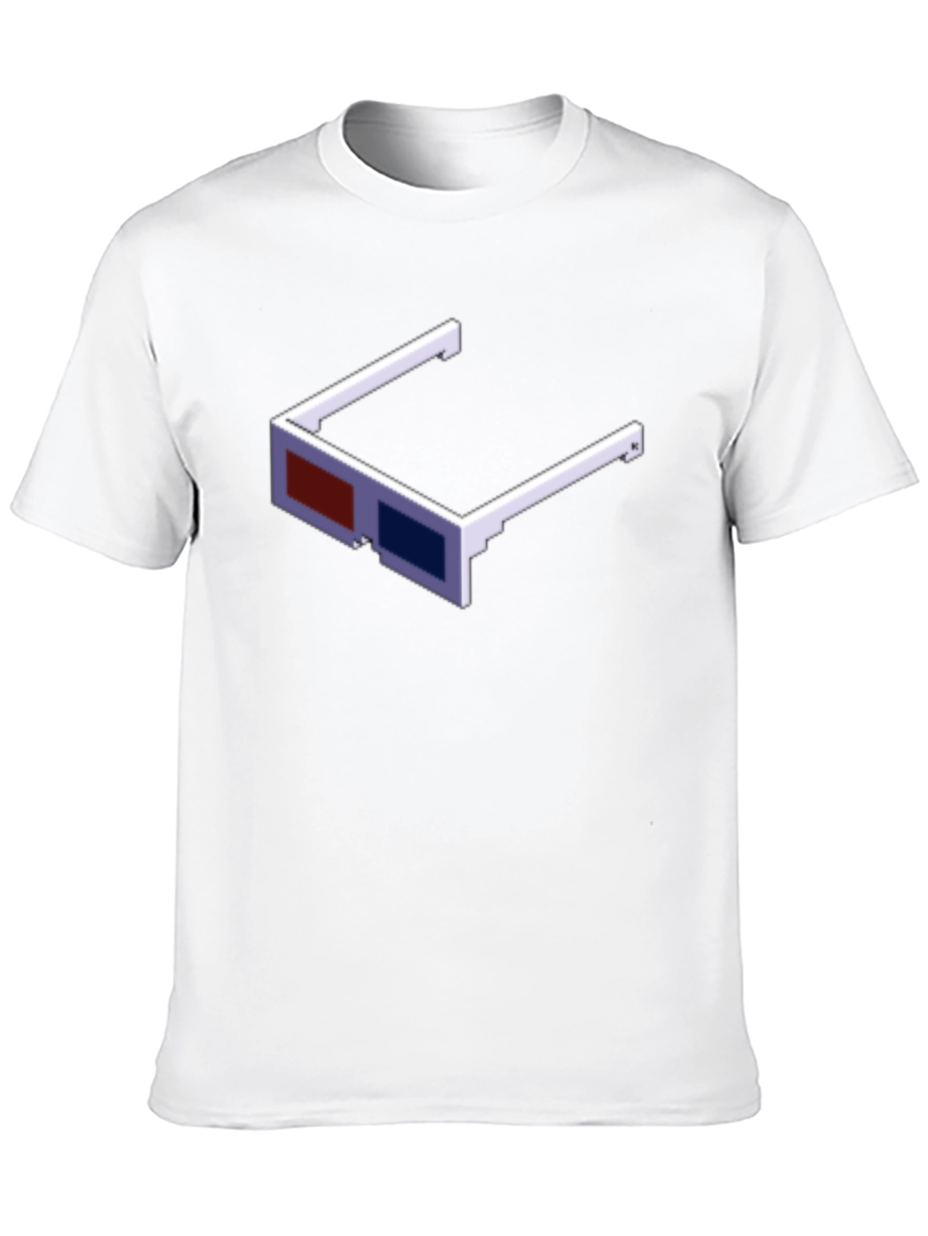 Retro 3D Glasses Graphic Tee - Black Casual Style