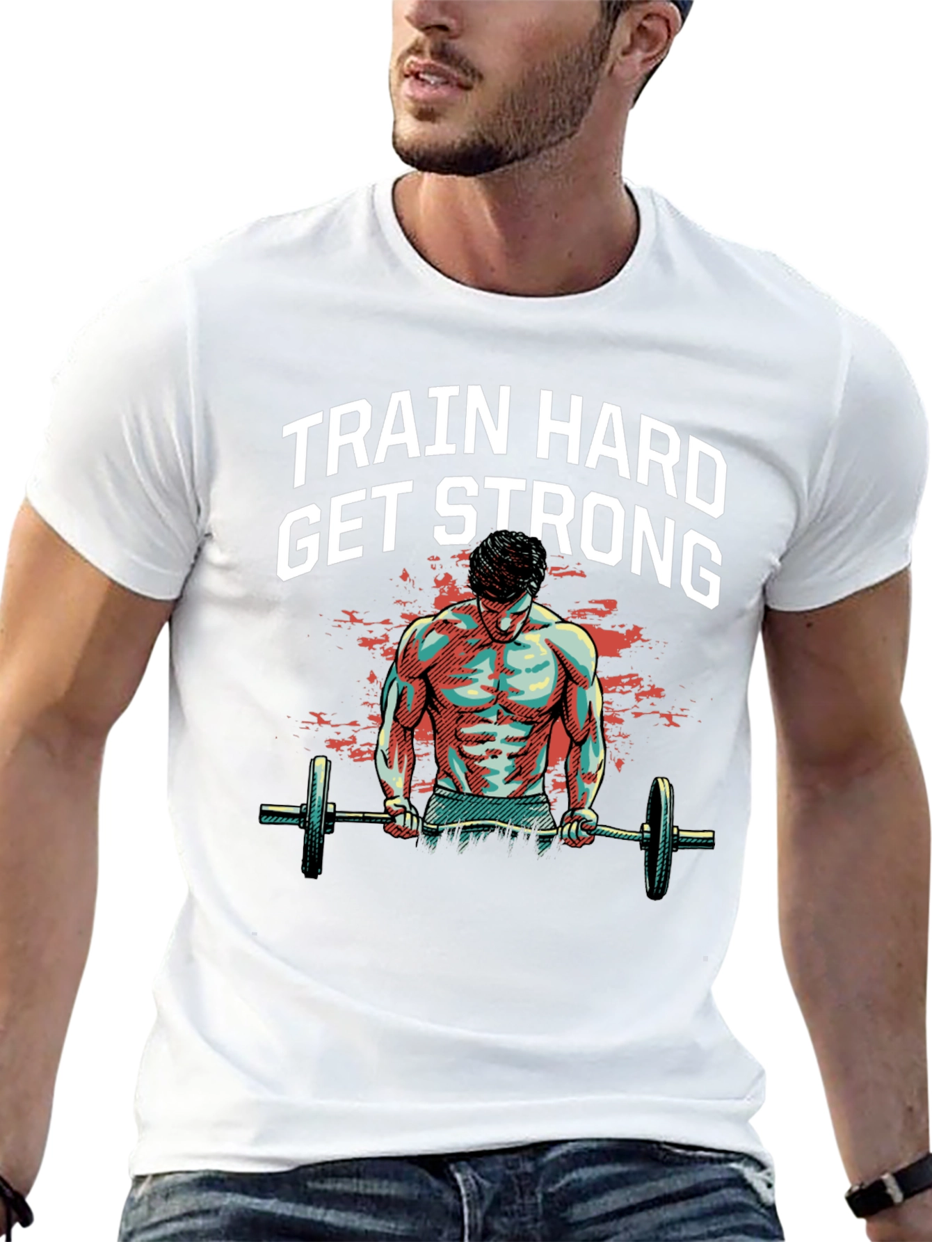 Train Hard Get Strong Graphic Tee