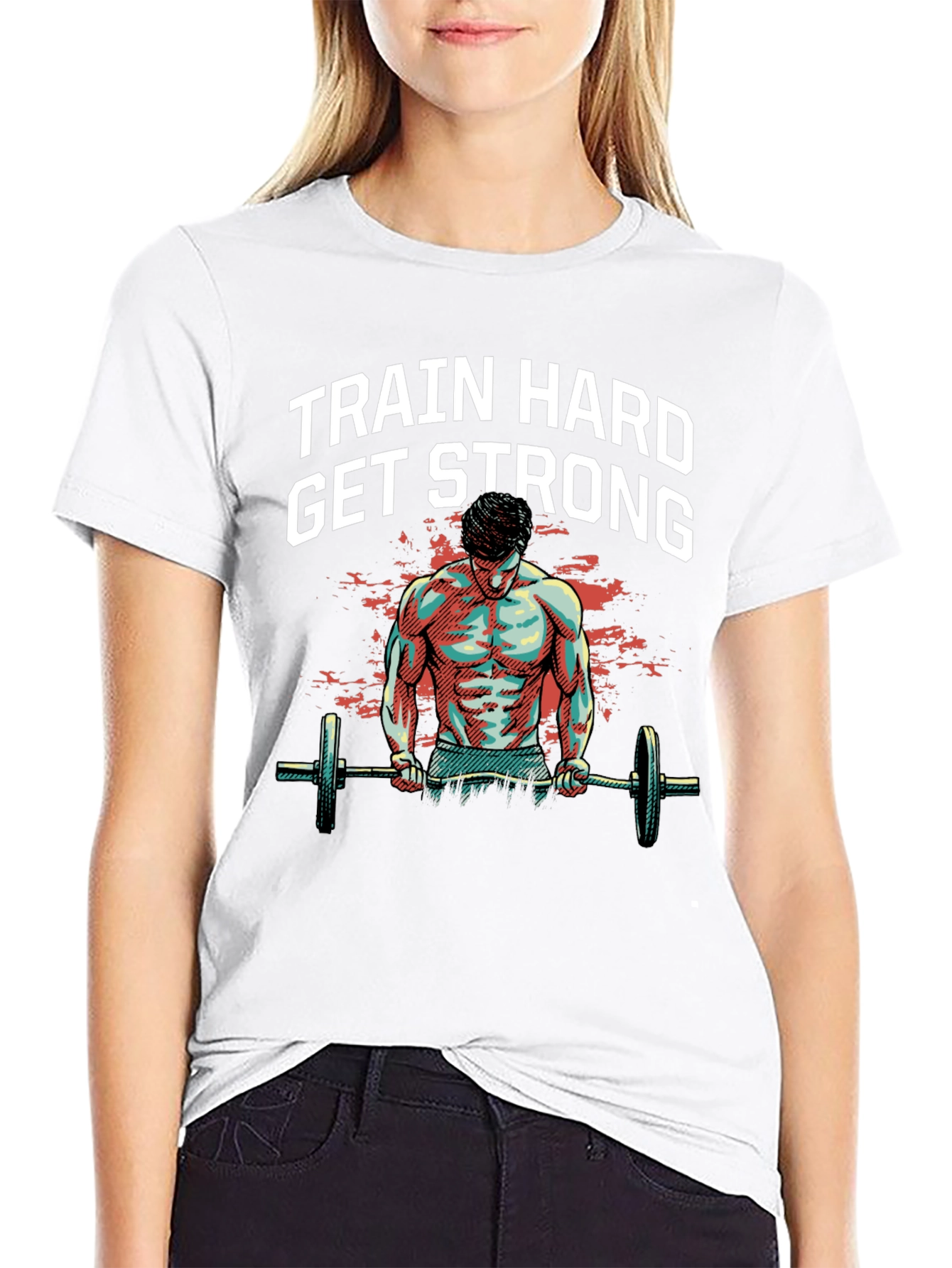 Train Hard Get Strong Graphic Tee