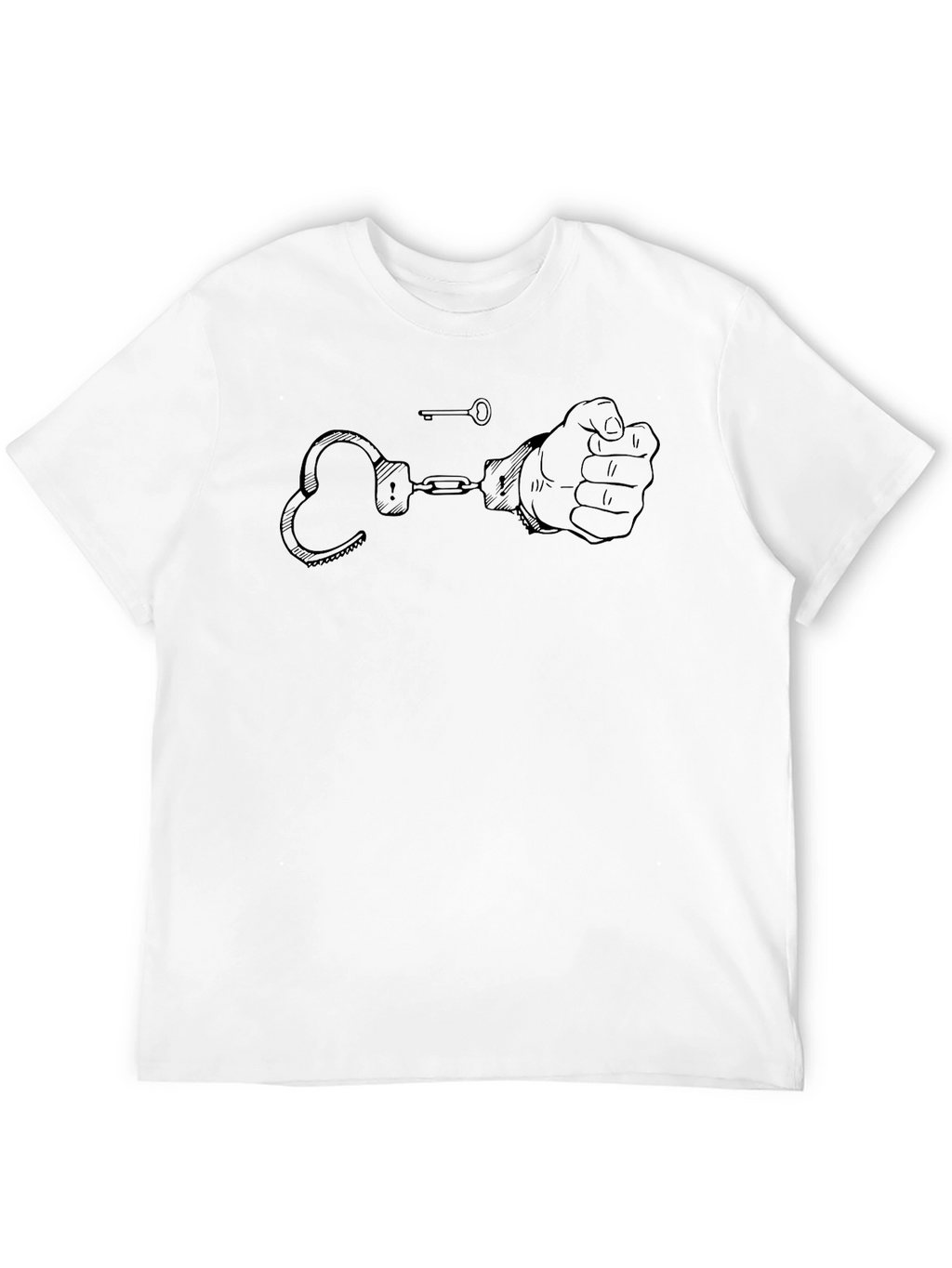 Handcuffs & Key Graphic Black T-Shirt