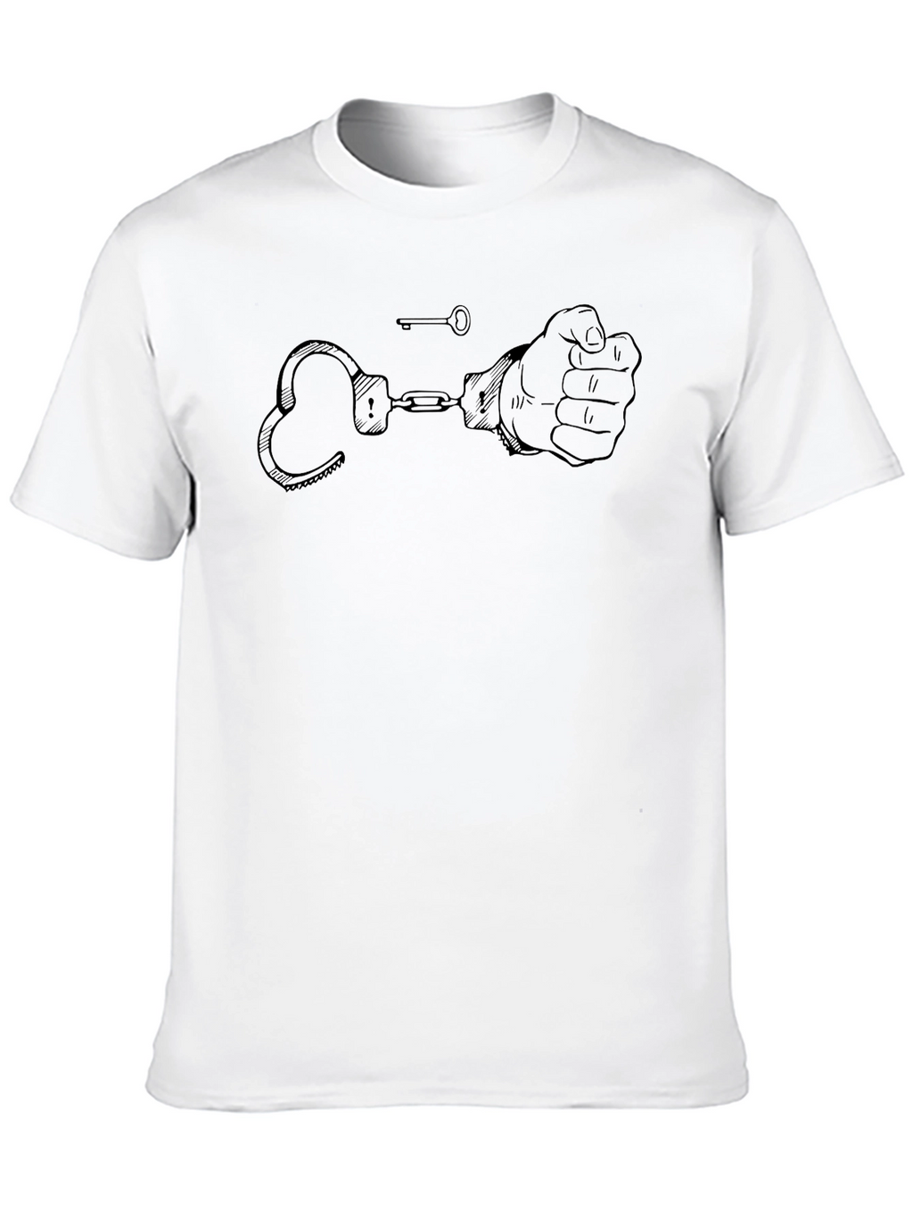Handcuffs & Key Graphic Black T-Shirt