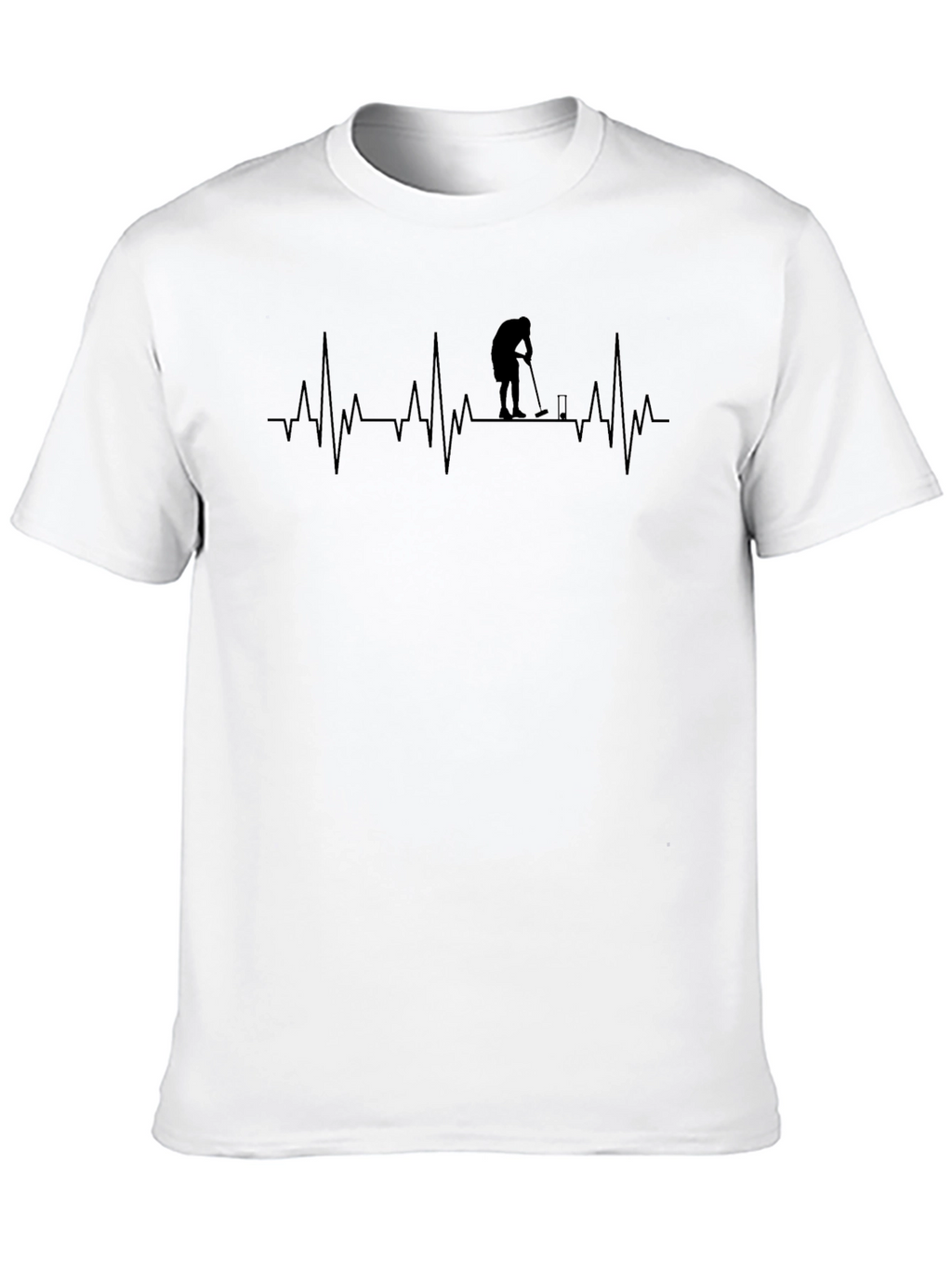 Golf Heartbeat T-Shirt - Golfer Pulse Tee