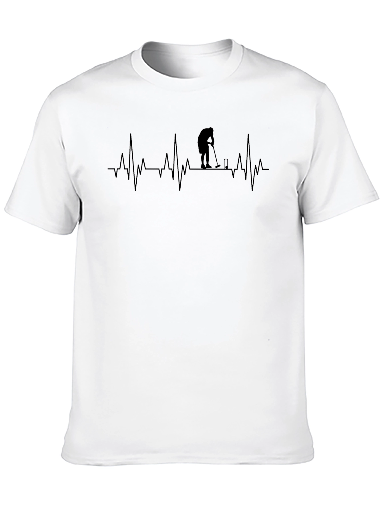 Golf Heartbeat T-Shirt - Golfer Pulse Tee