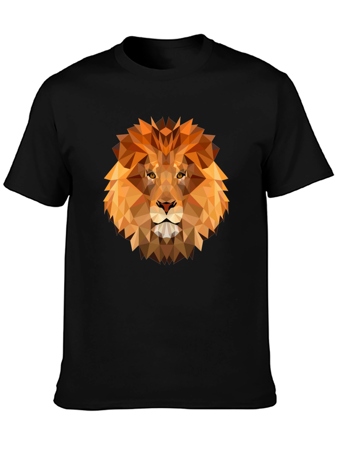 Geometric Lion Graphic Tee - Modern Animal Design