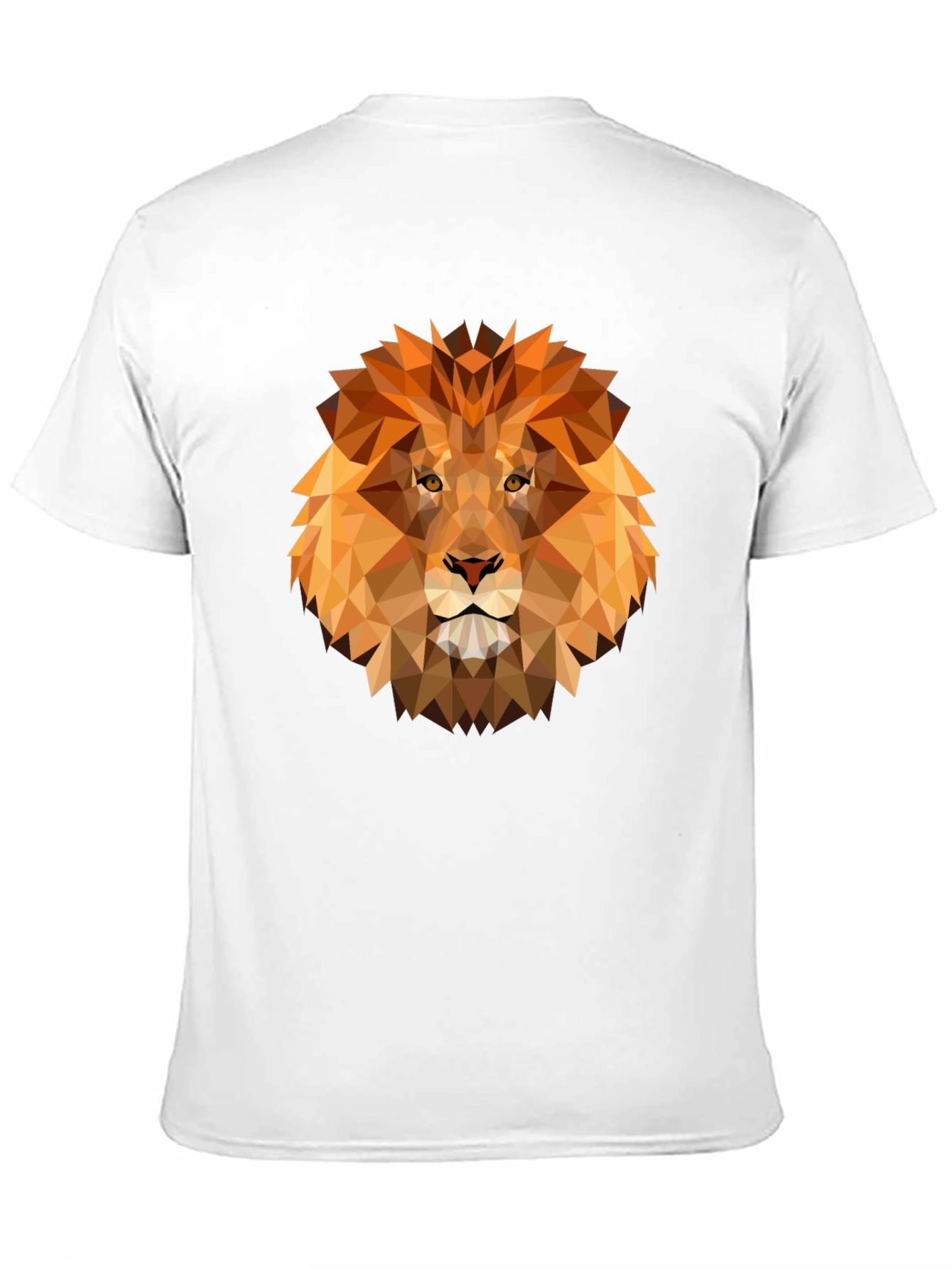Geometric Lion Graphic Tee - Modern Animal Design