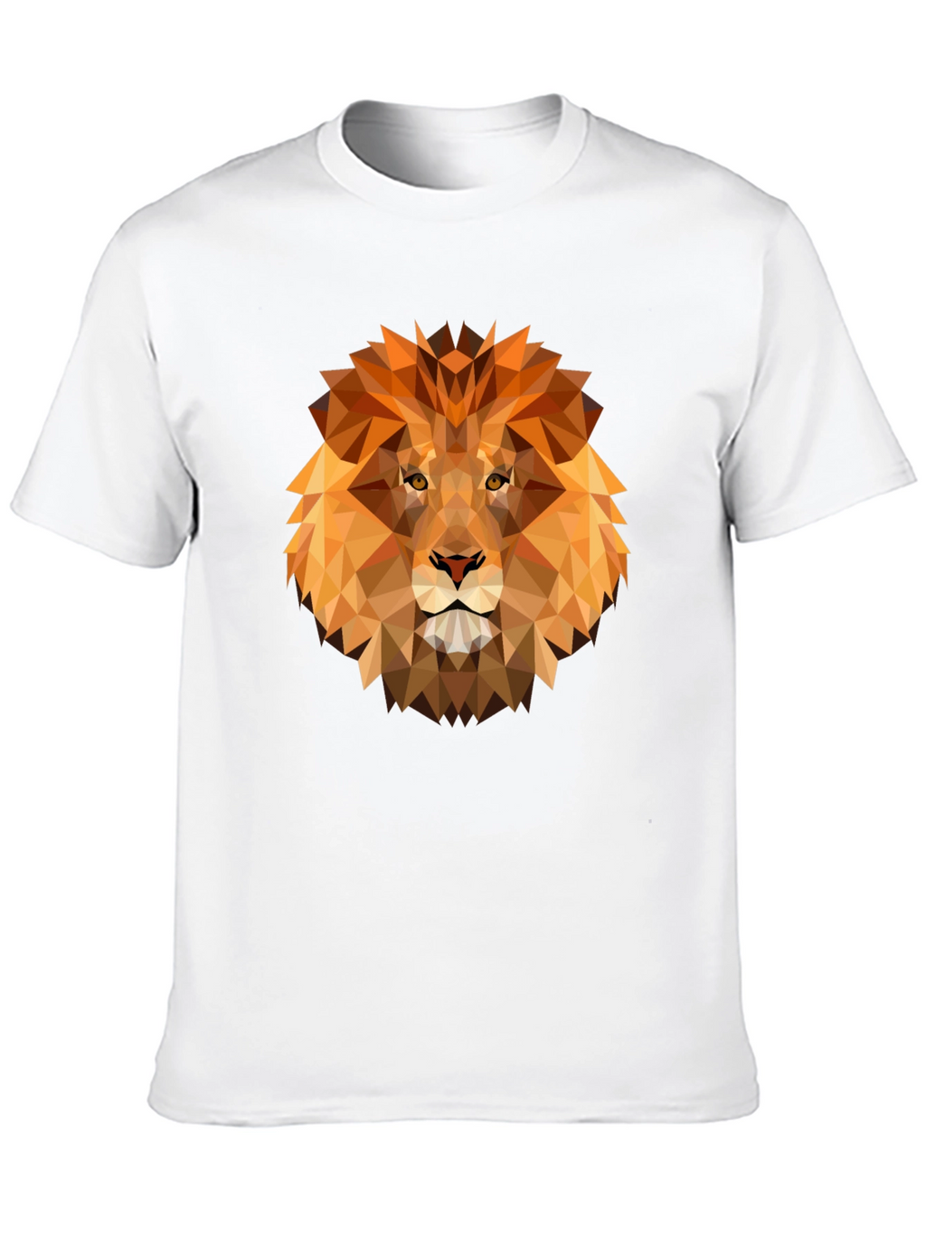 Geometric Lion Graphic Tee - Modern Animal Design
