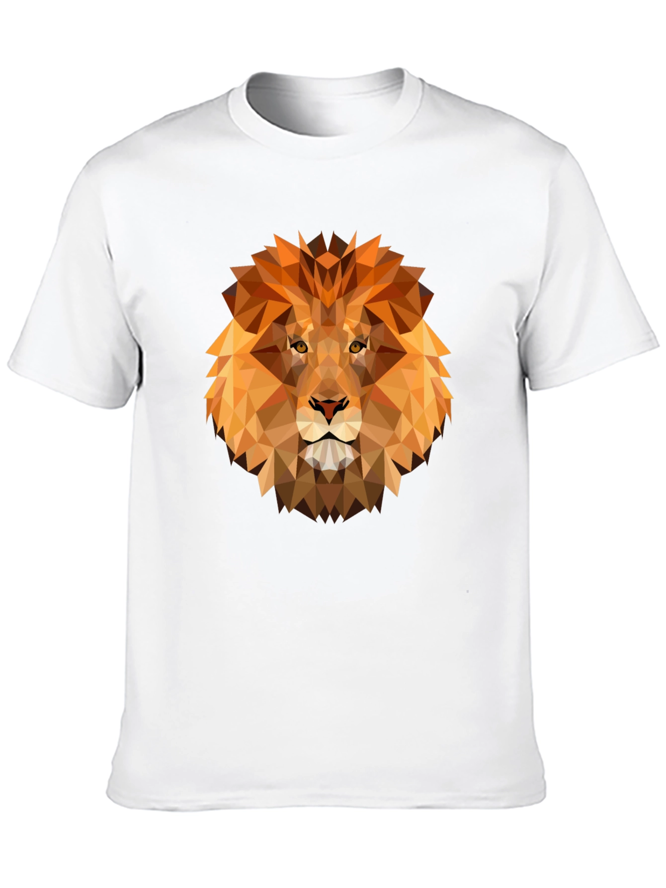 Geometric Lion Graphic Tee - Modern Animal Design