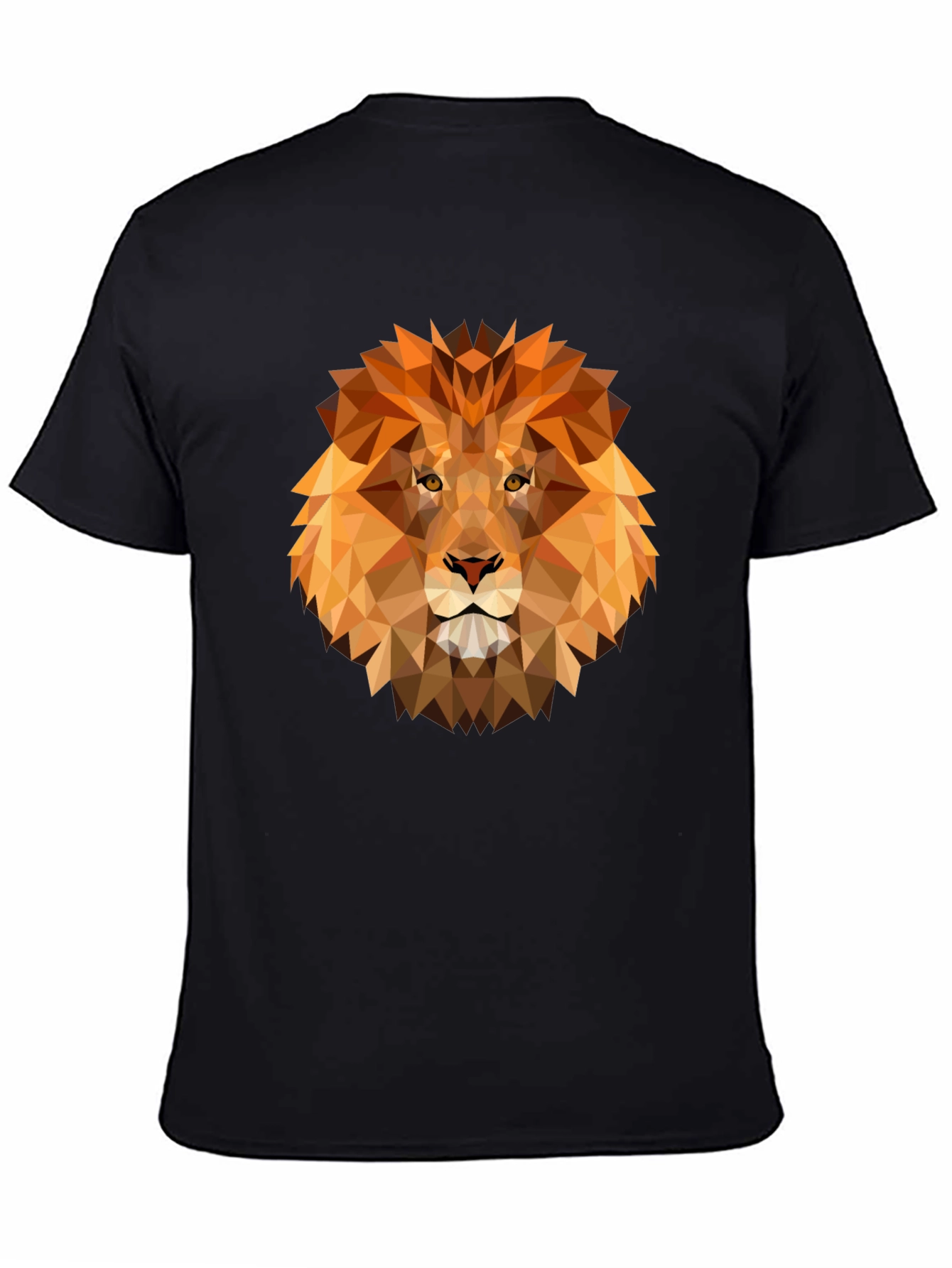 Geometric Lion Graphic Tee - Modern Animal Design