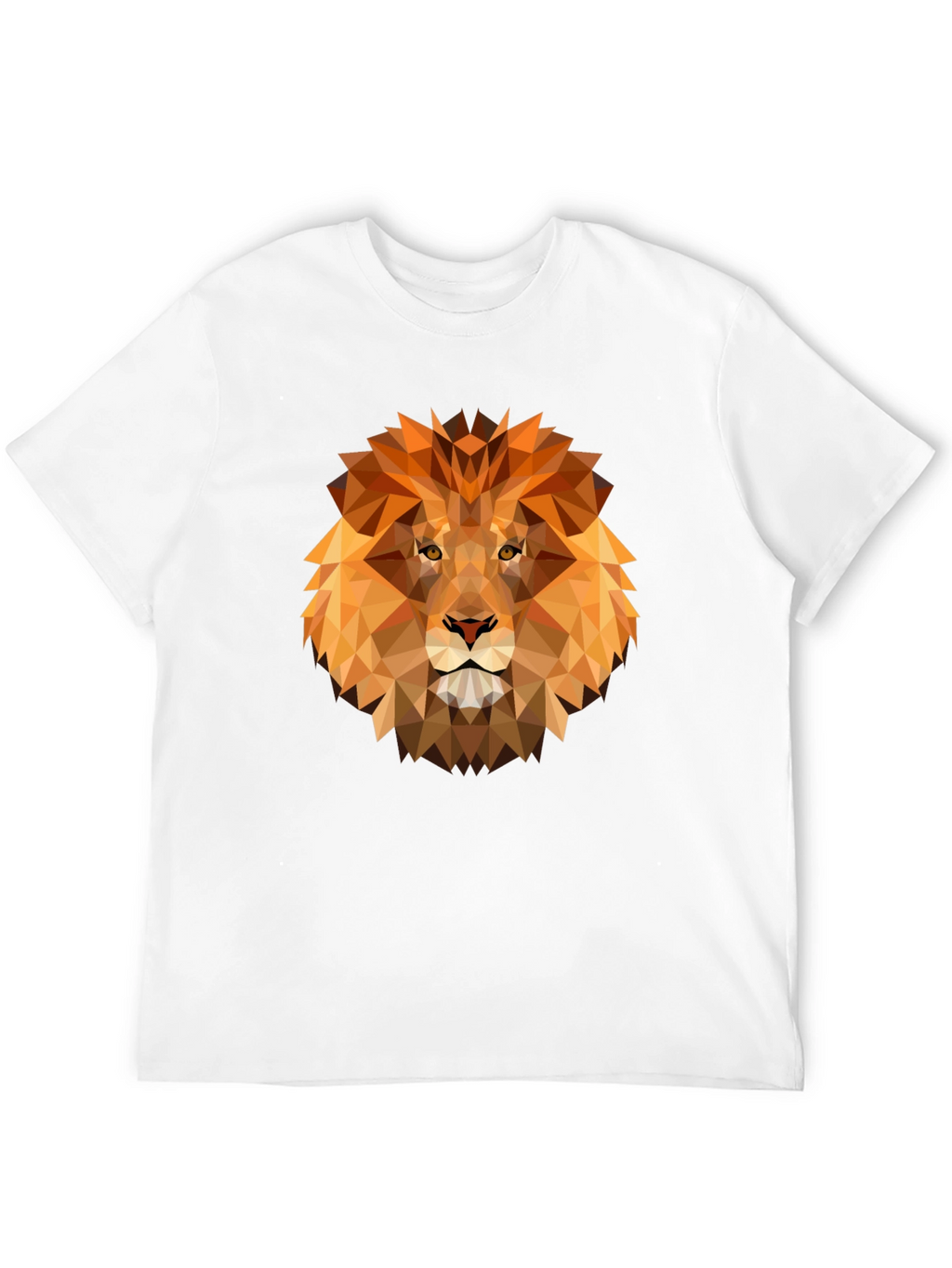 Geometric Lion Graphic Tee - Modern Animal Design