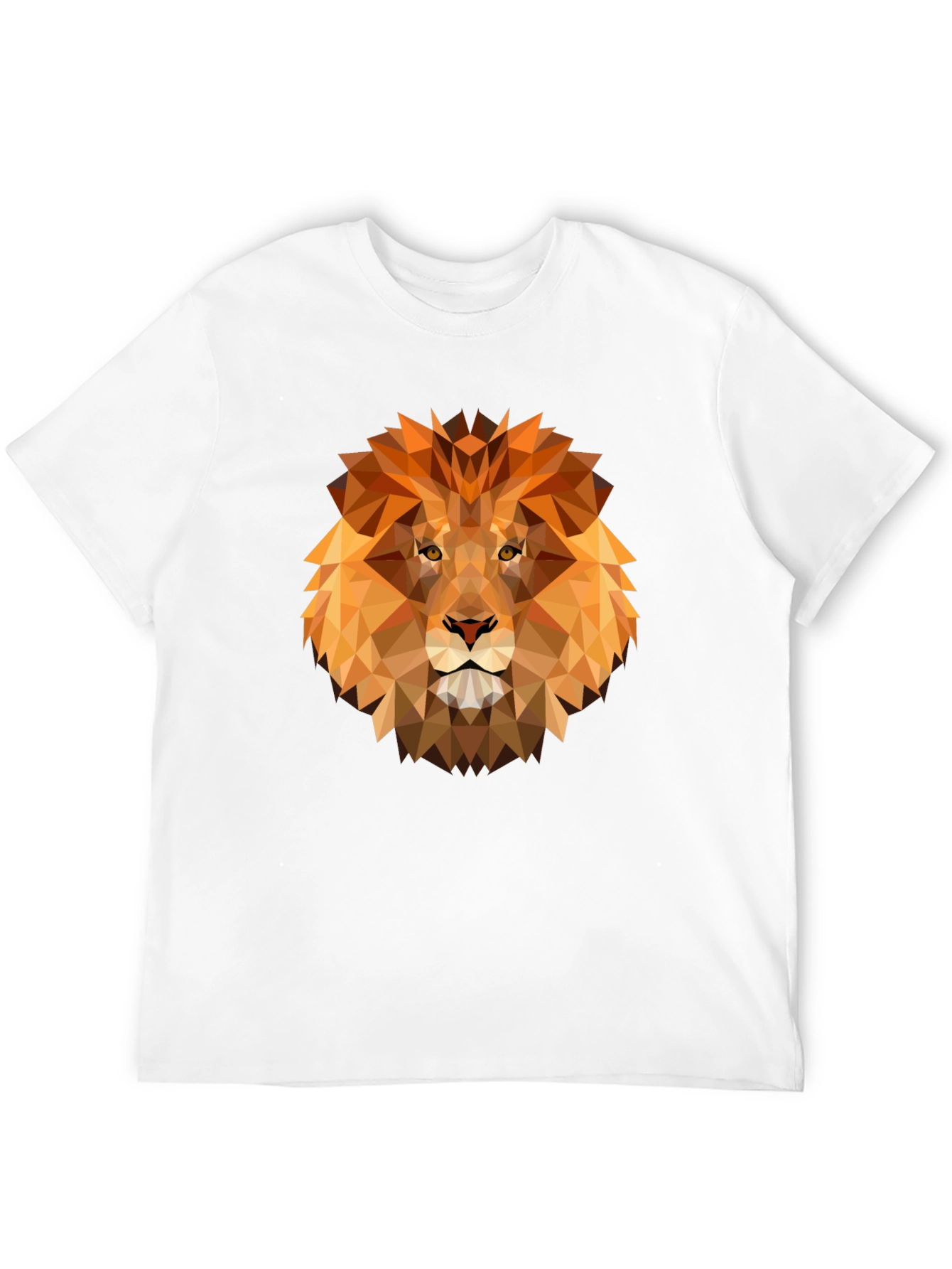 Geometric Lion Graphic Tee - Modern Animal Design