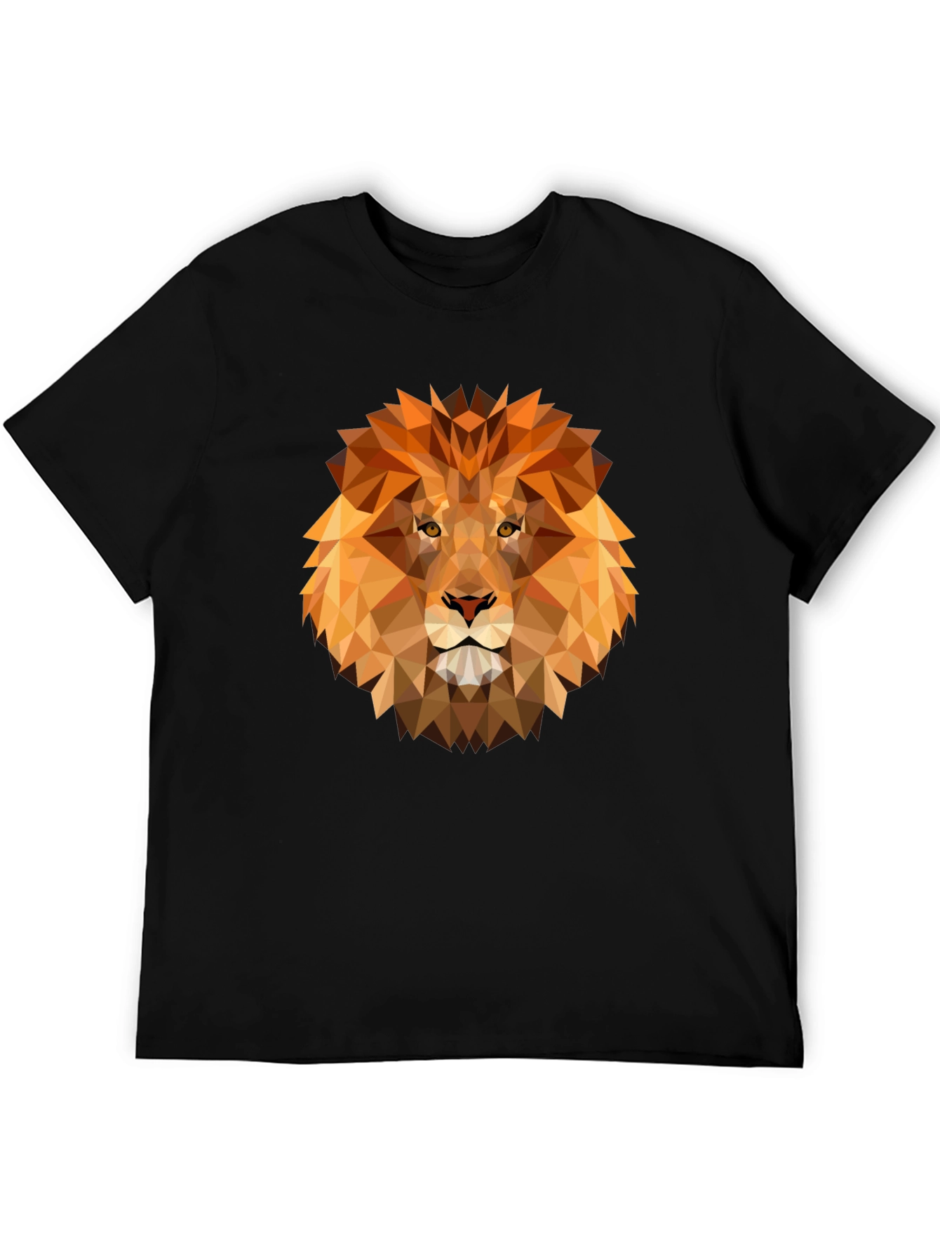 Geometric Lion Graphic Tee - Modern Animal Design