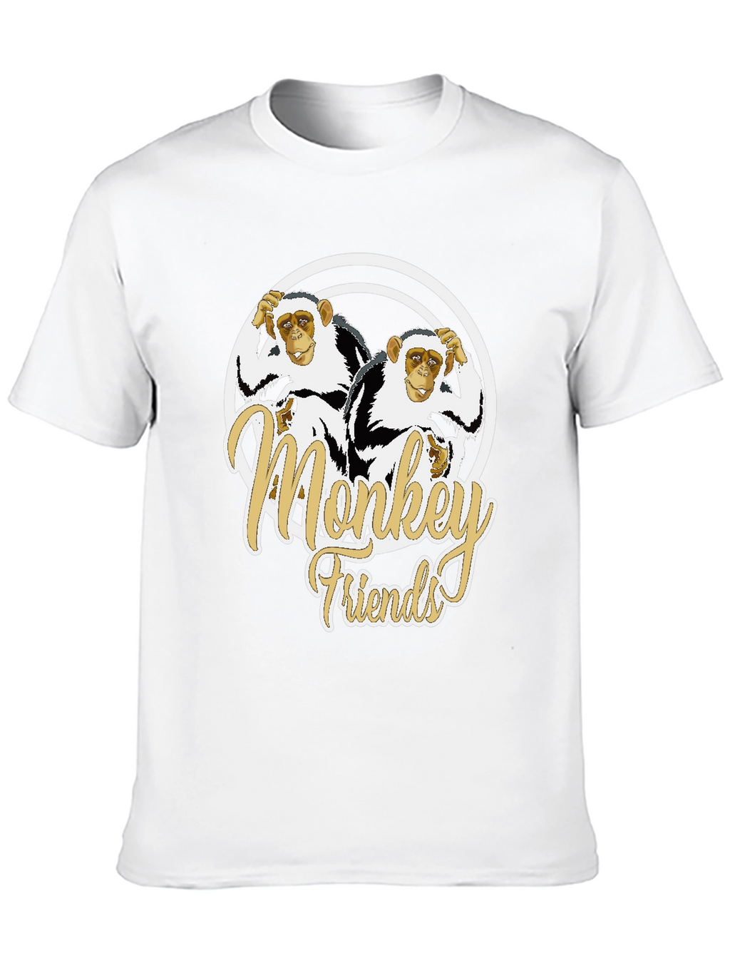 Monkey Friends Graphic T-Shirt - Black