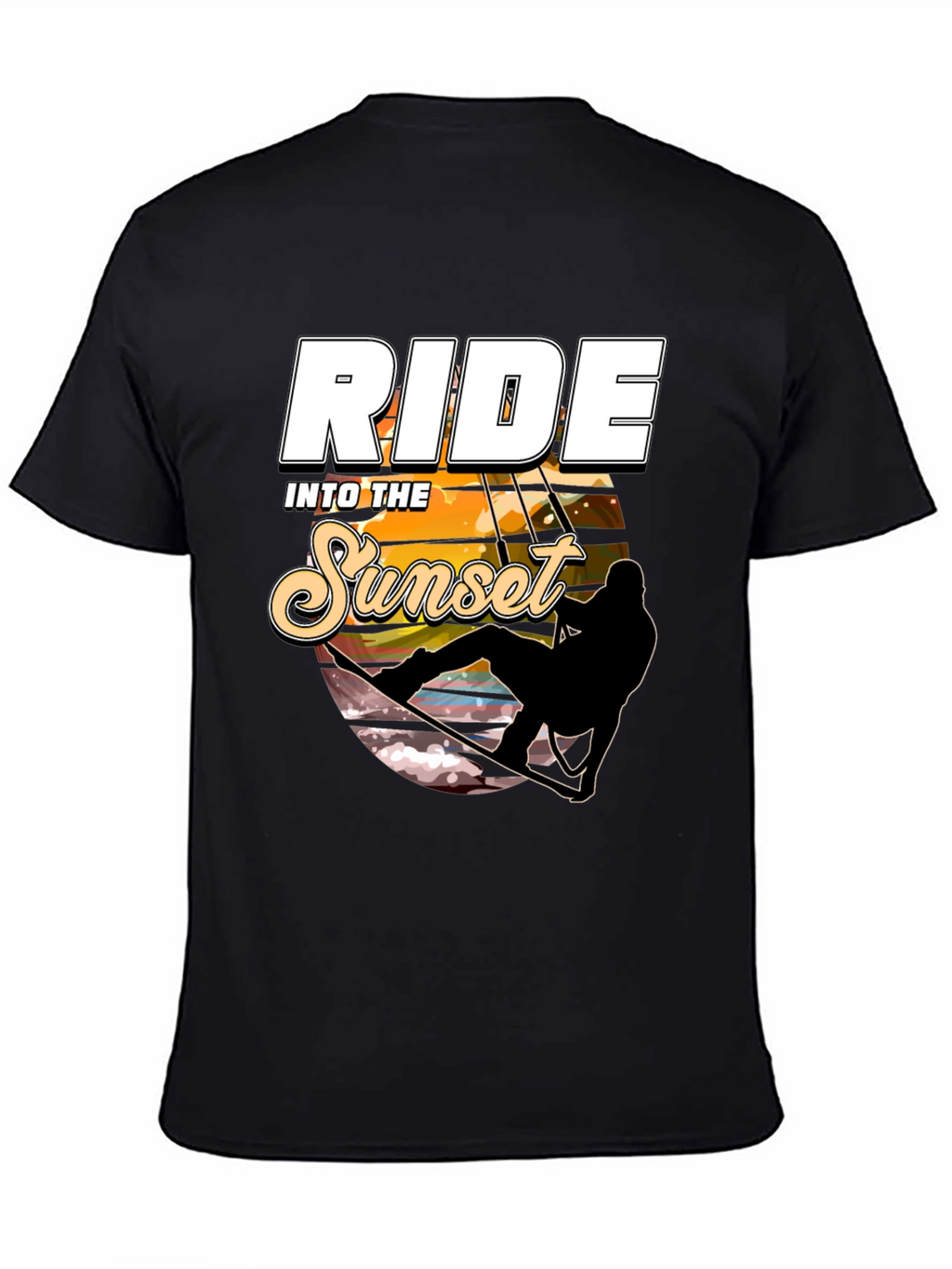 Ride Into the Sunset Black Graphic Tee
