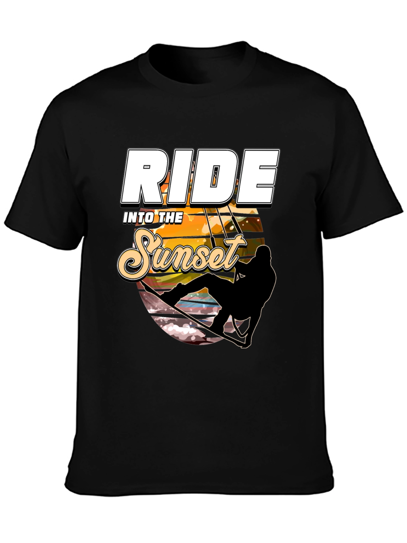 Ride Into the Sunset Black Graphic Tee