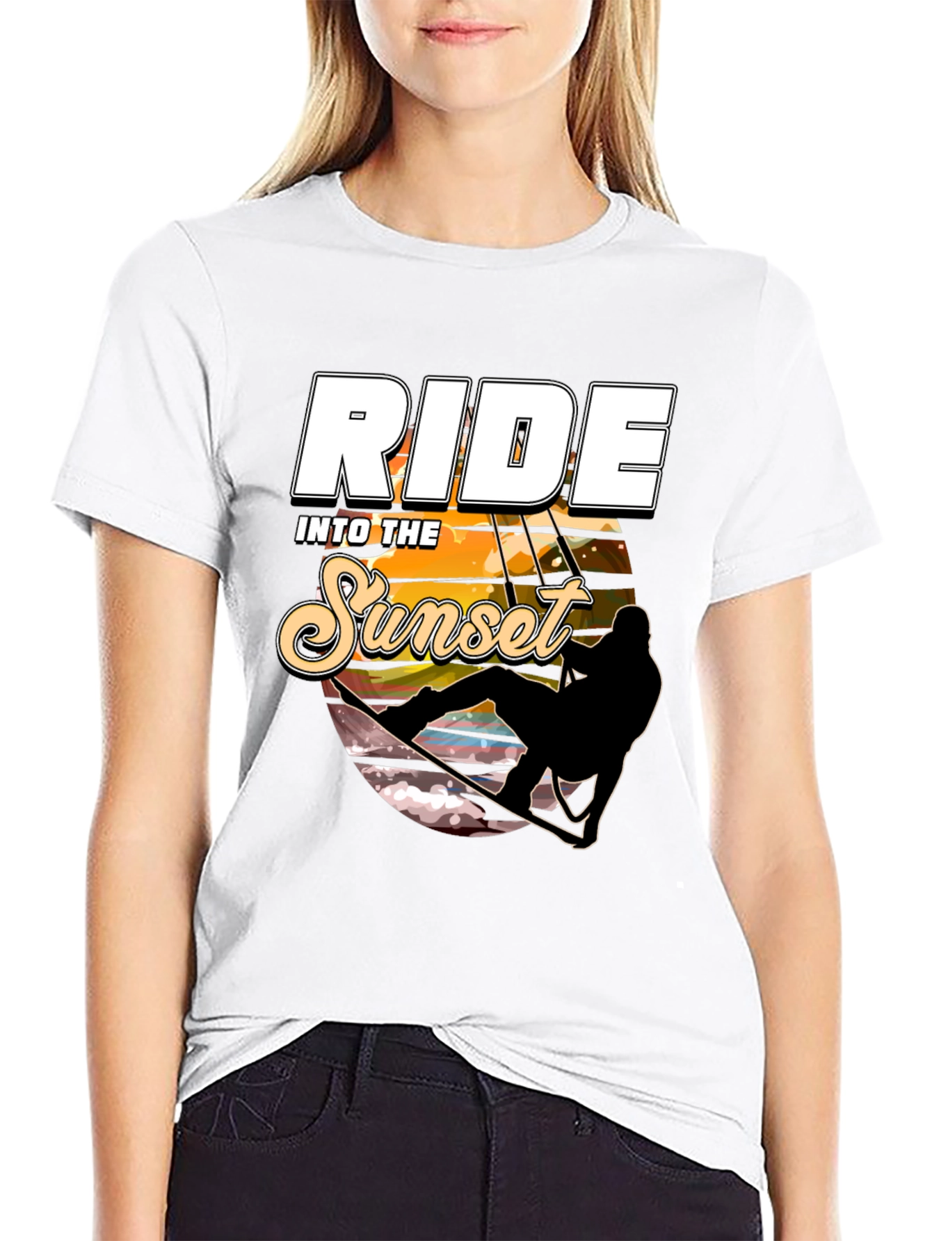 Ride Into the Sunset Black Graphic Tee