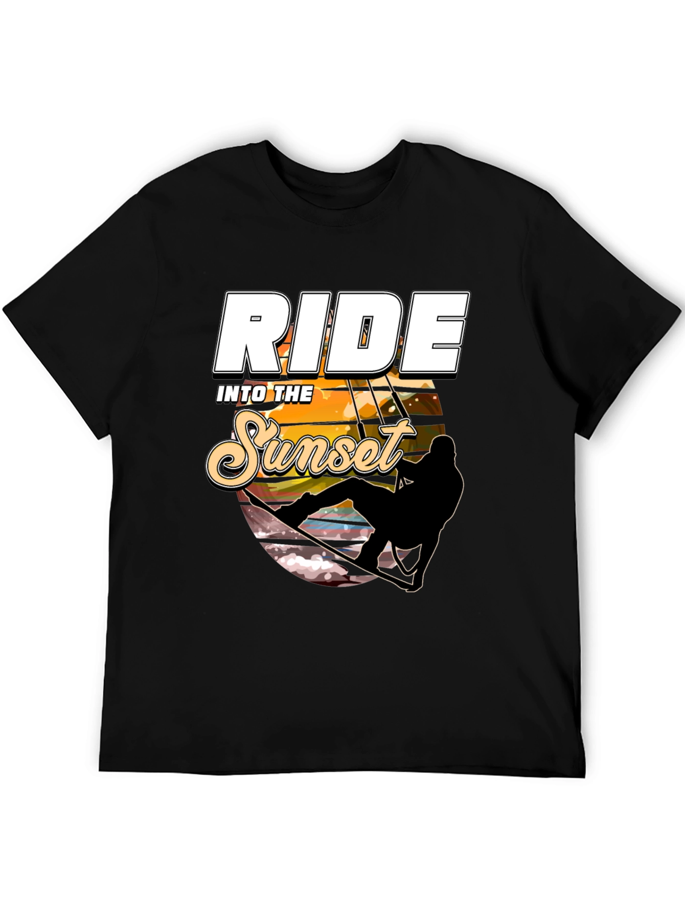 Ride Into the Sunset Black Graphic Tee