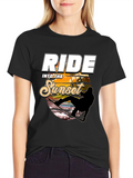 Ride Into the Sunset Black Graphic Tee