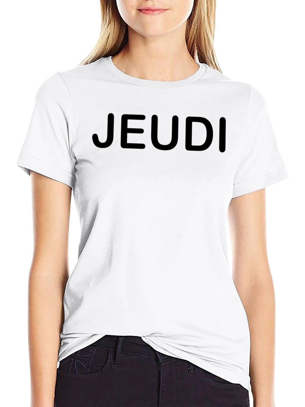 Jeudi Black Graphic Tee - Everyday Casual Wear