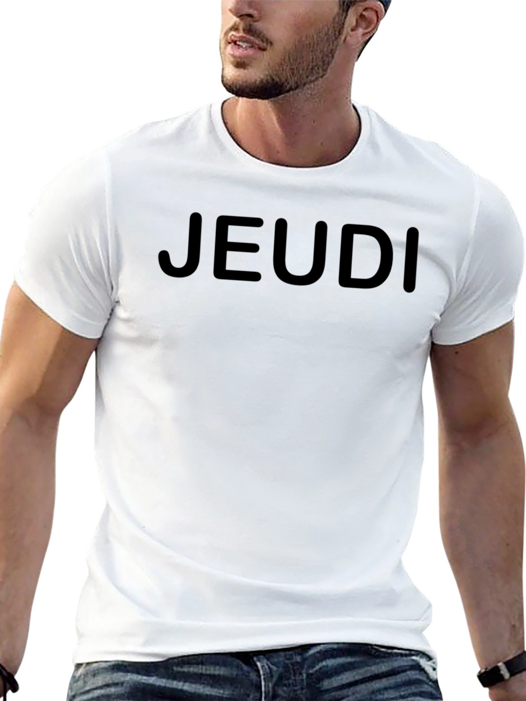 Jeudi Black Graphic Tee - Everyday Casual Wear