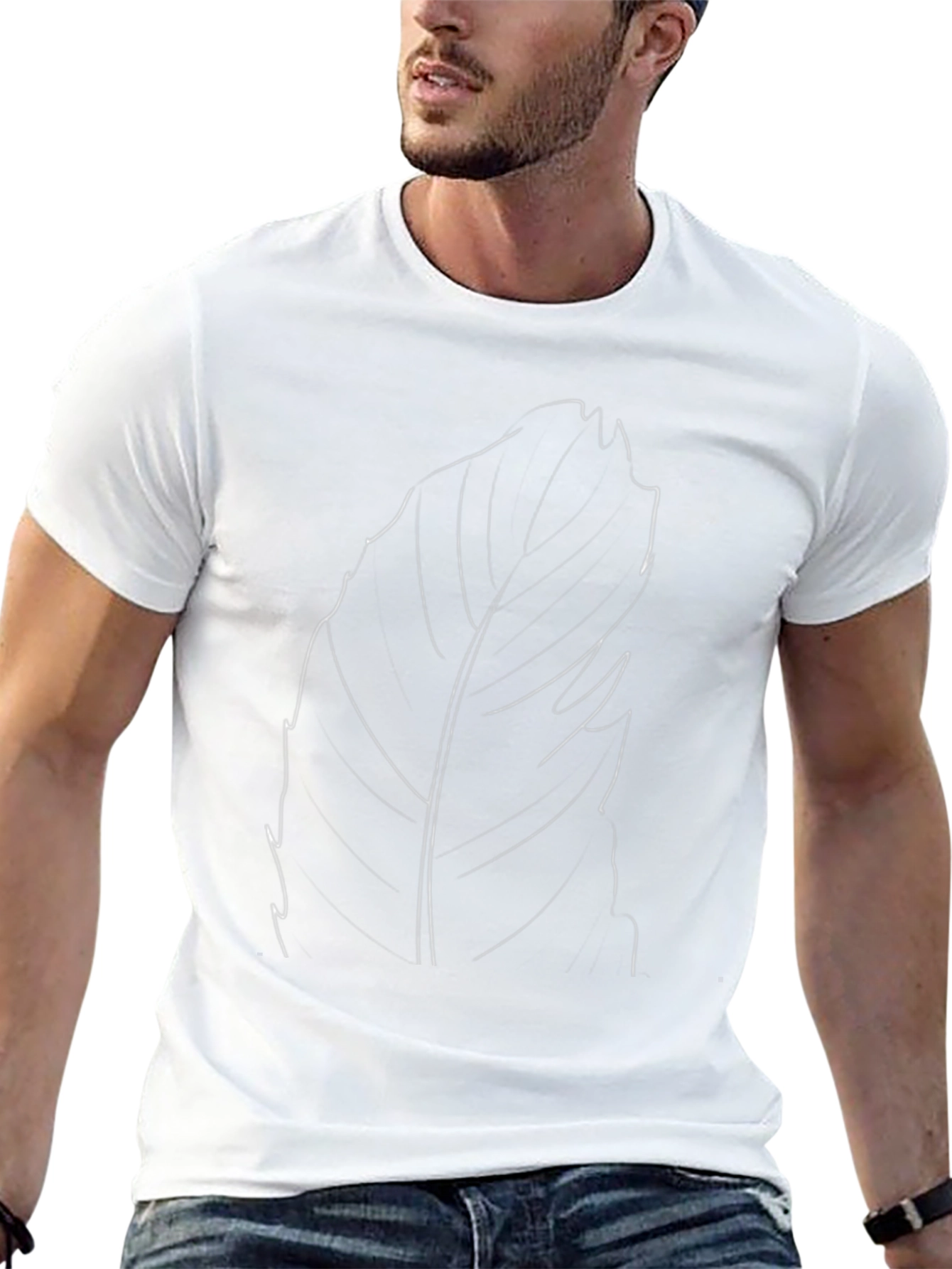 Abstract Leaf Graphic Black T-Shirt