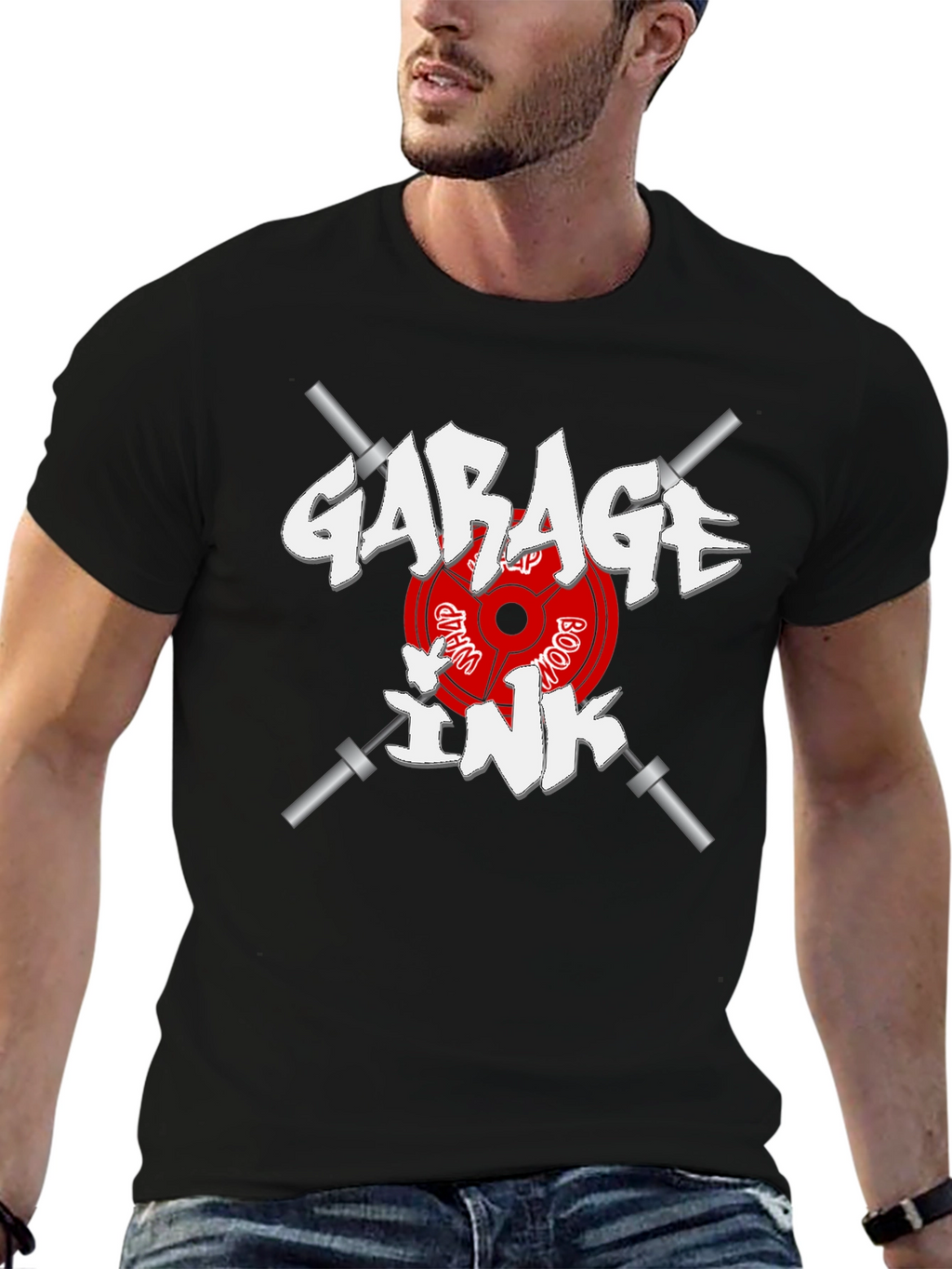 Garage Ink Gym T-Shirt - Black Cotton Graphic Tee