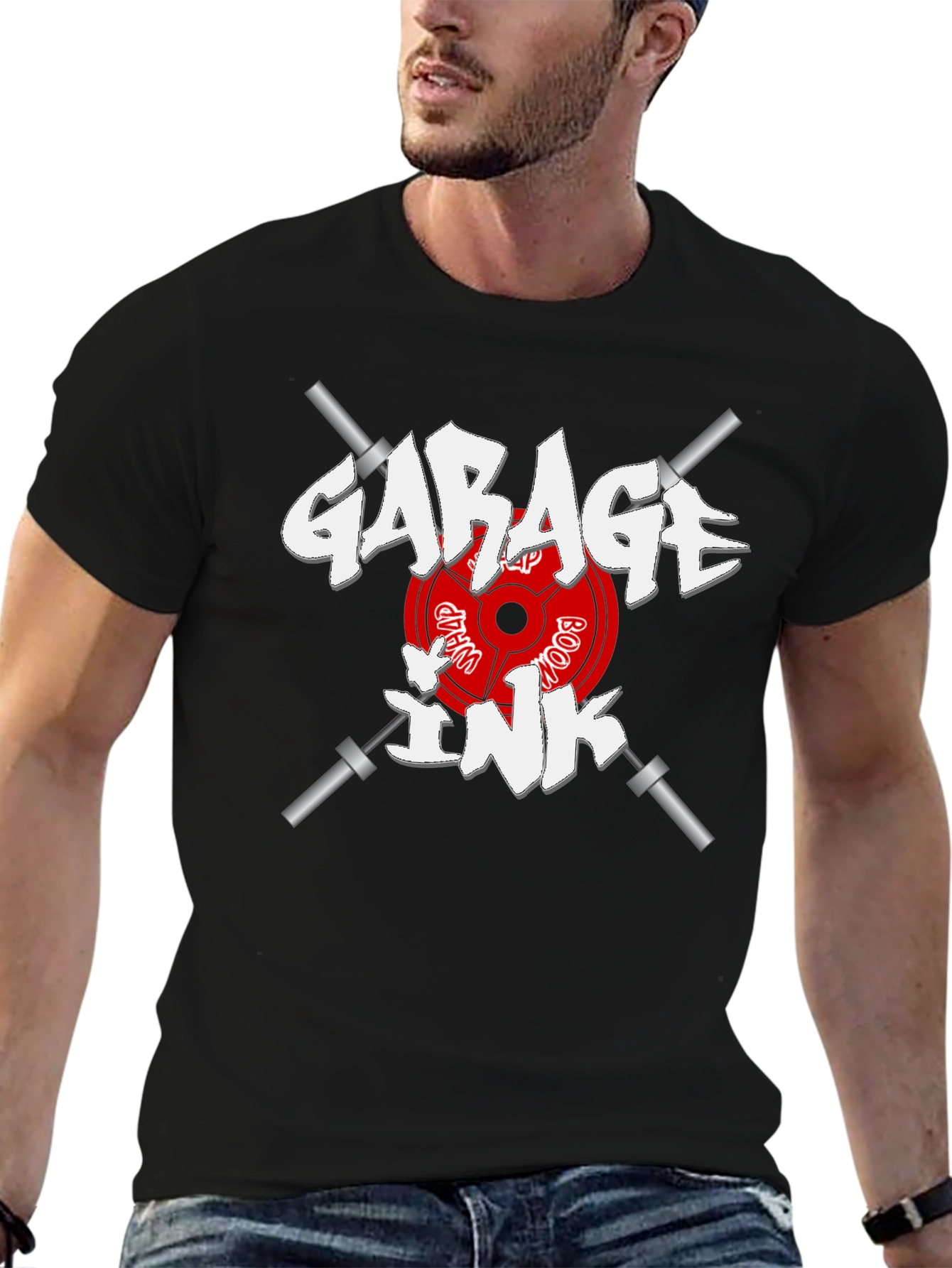 Garage Ink Gym T-Shirt - Black Cotton Graphic Tee