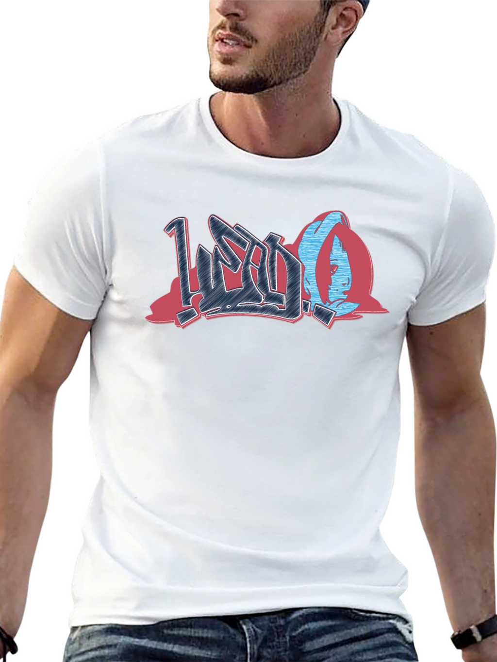 Urban Graffiti Style Graphic Print Black T-Shirt